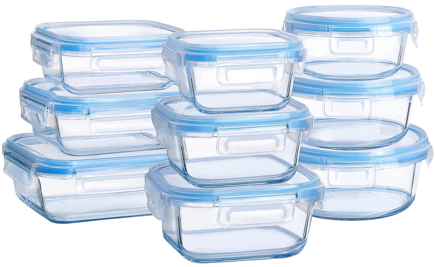 MCIRCO Glass Food Storage Containers with Lids,Glass Meal Prep Container,Lunch Containers,Microwave,Oven,Freezer and Dishwasher Safe