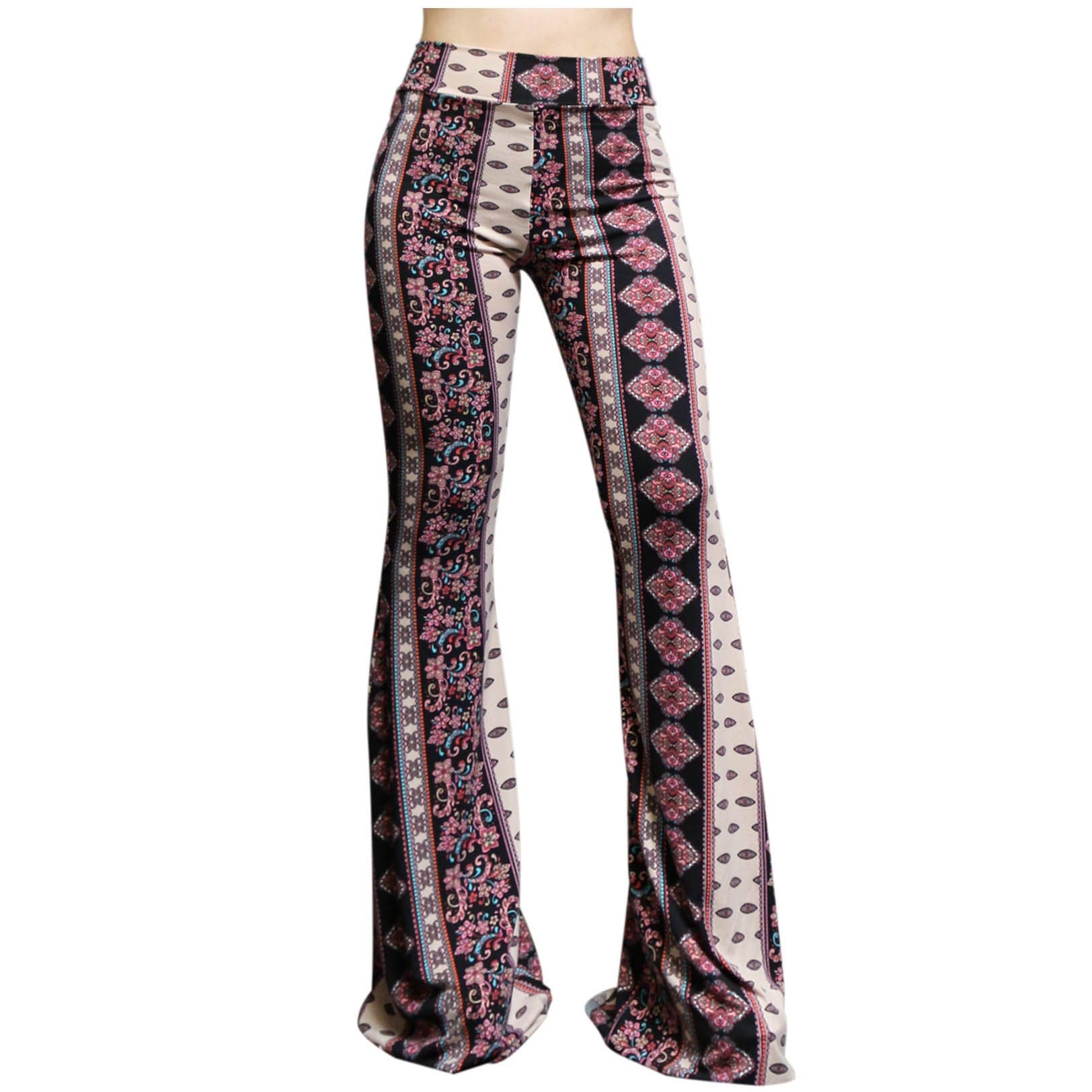 ShopMyTrend SMT Women's High Waist Wide Leg Long Palazzo Bell Bottom Yoga Pants