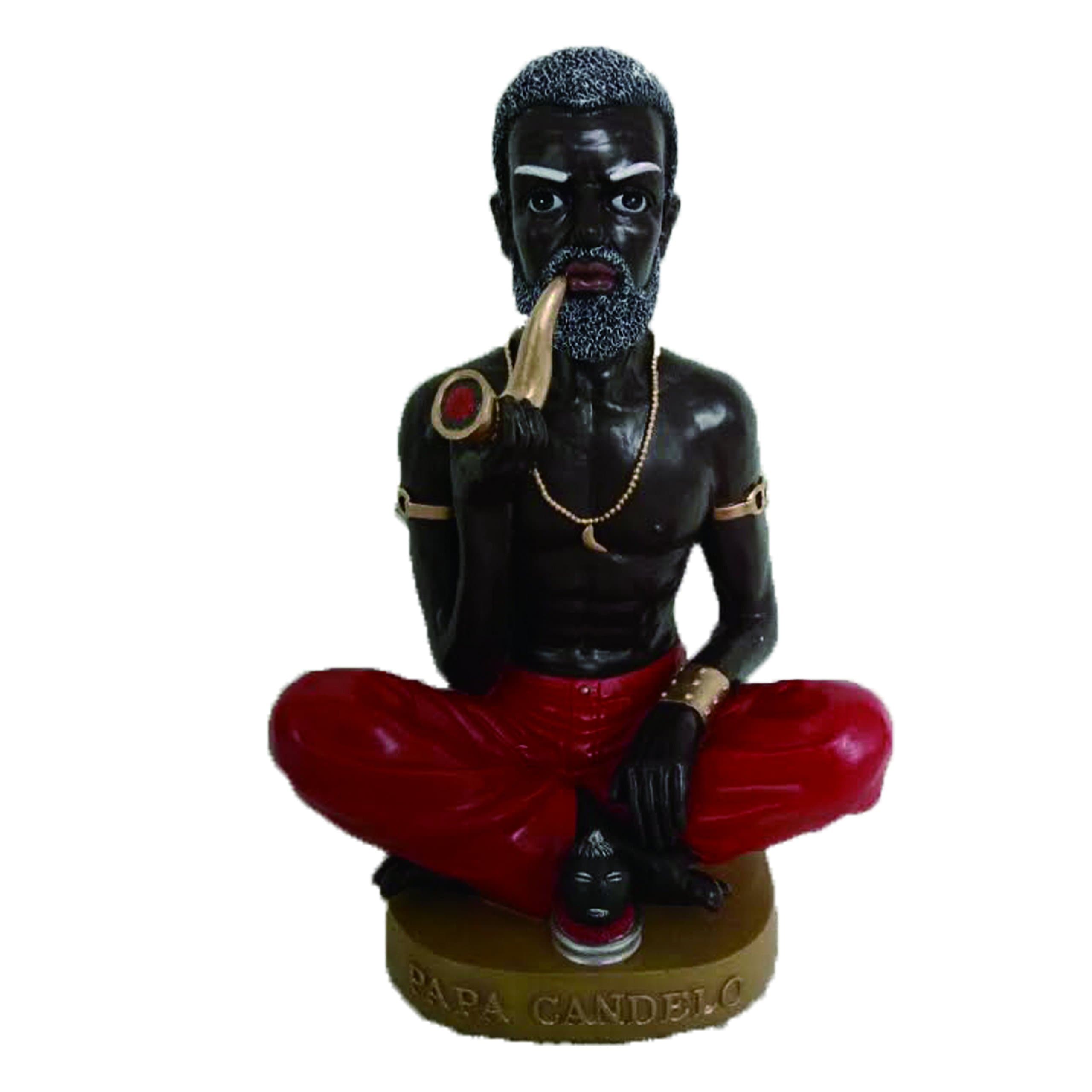 Santo Orisha PAPA CANDELO Figurine(12 Inch), Red, Black, Gold, White
