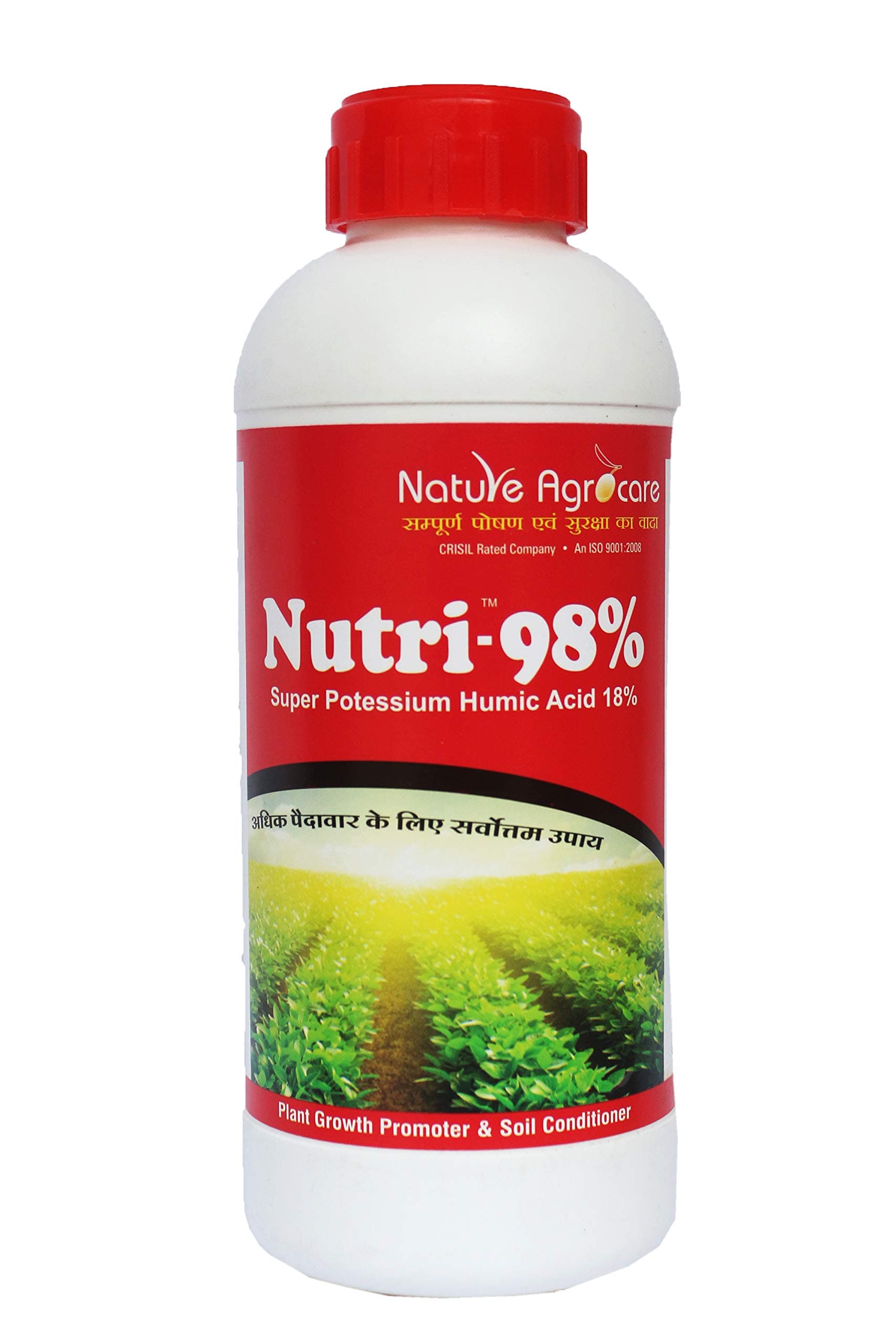 Nature Agrocare Nutri18% Humic Acid 100% Organic Liquid Bio-Fertilizer for All Crops (Black,1Liter)