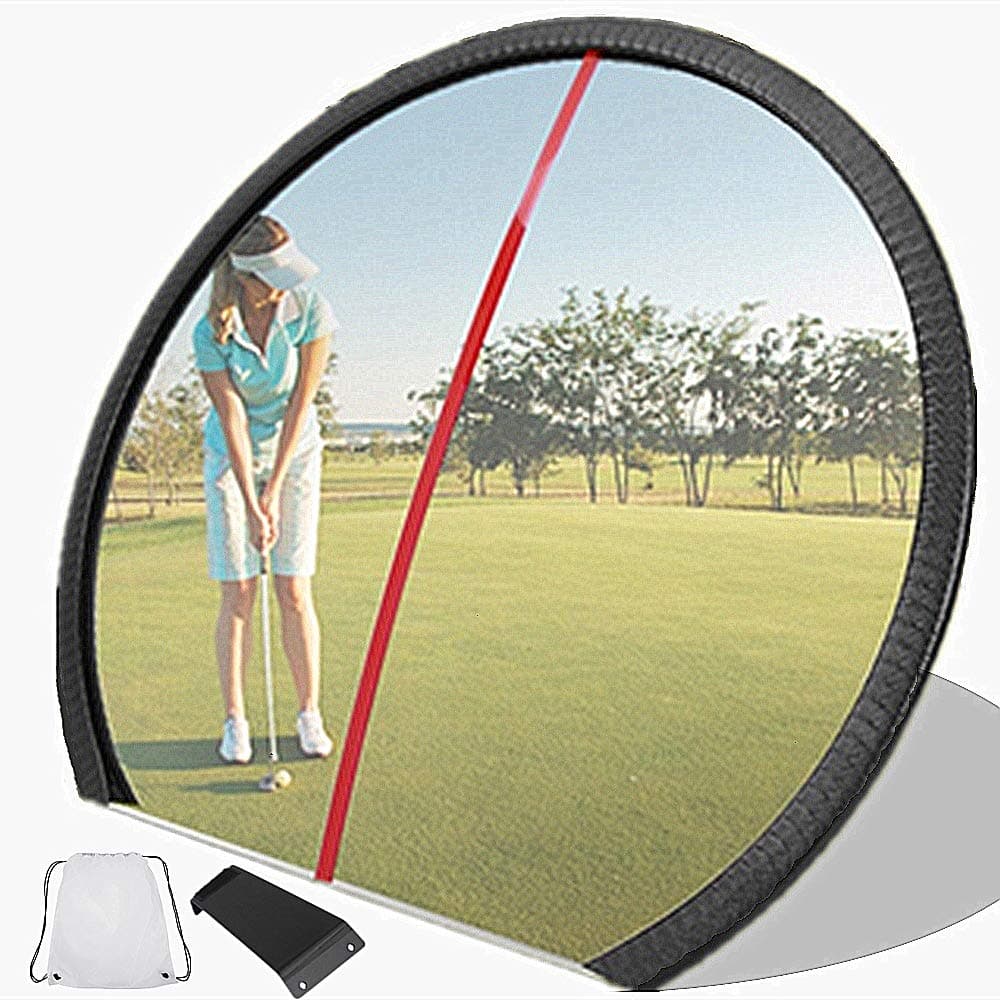 Yencoly Golf Training Aid Tool,Golf Wide Angle Mirror Full Swing & Putting Golf Training Aid Tool Golf Mirror Golf Wide Angle Mirror