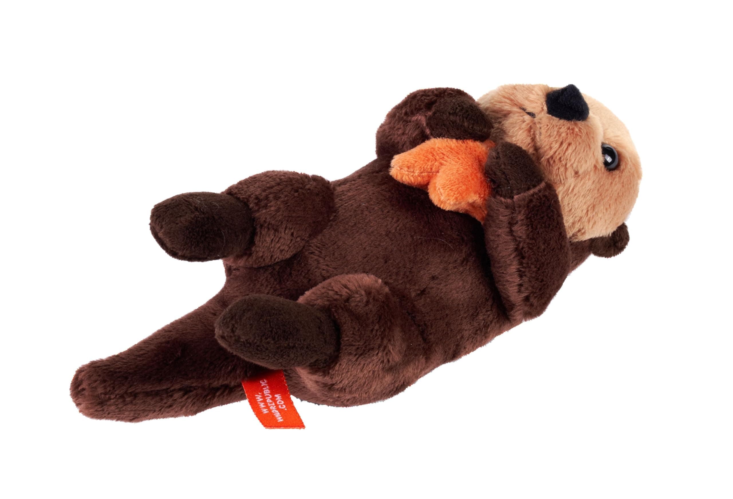 Pocketkins Eco Sea Otter, Stuffed Animal, 5 Inches, Plush Toy, Made from Recycled Materials, Eco Friendly, Brown