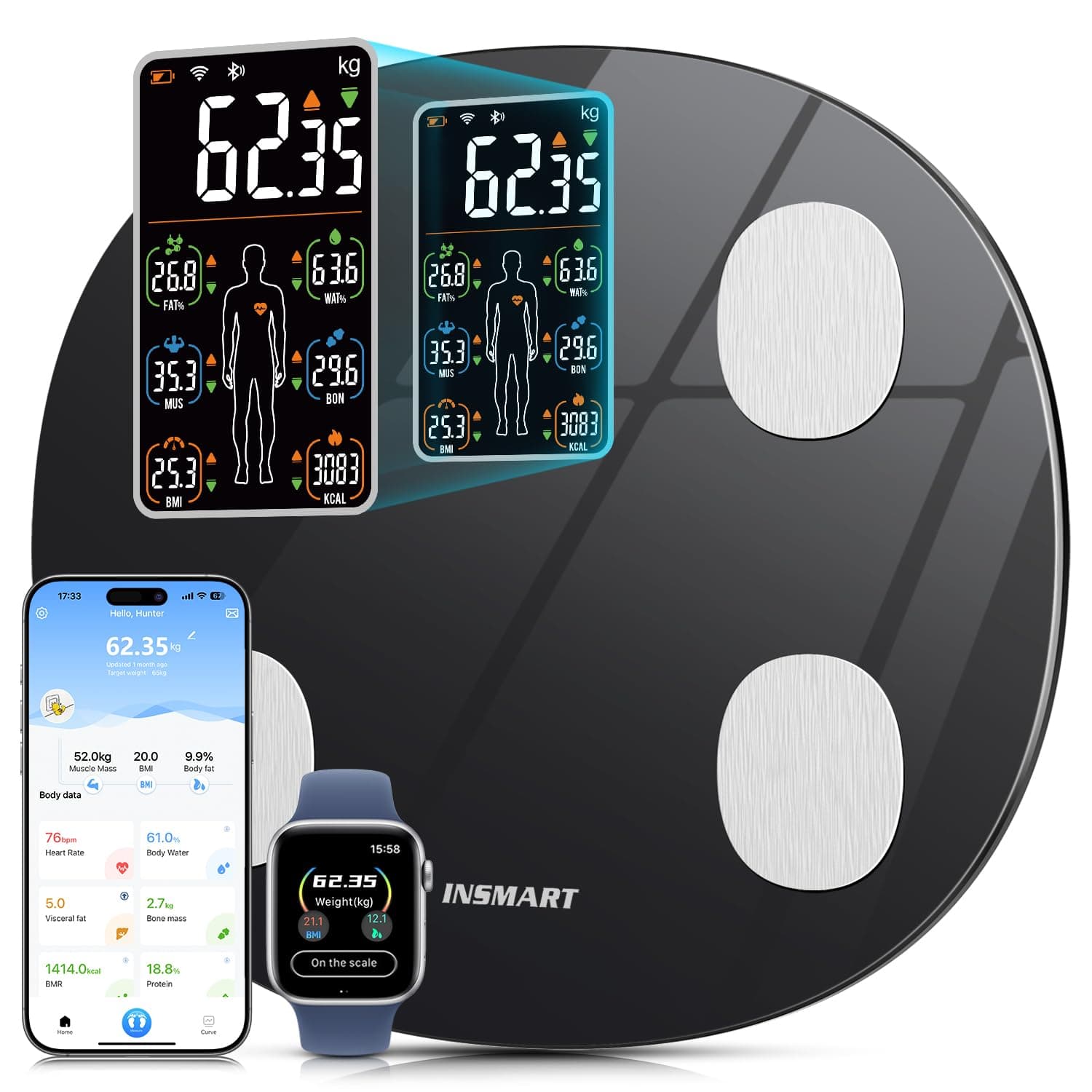 Large VA Display Bluetooth Smart Scale
