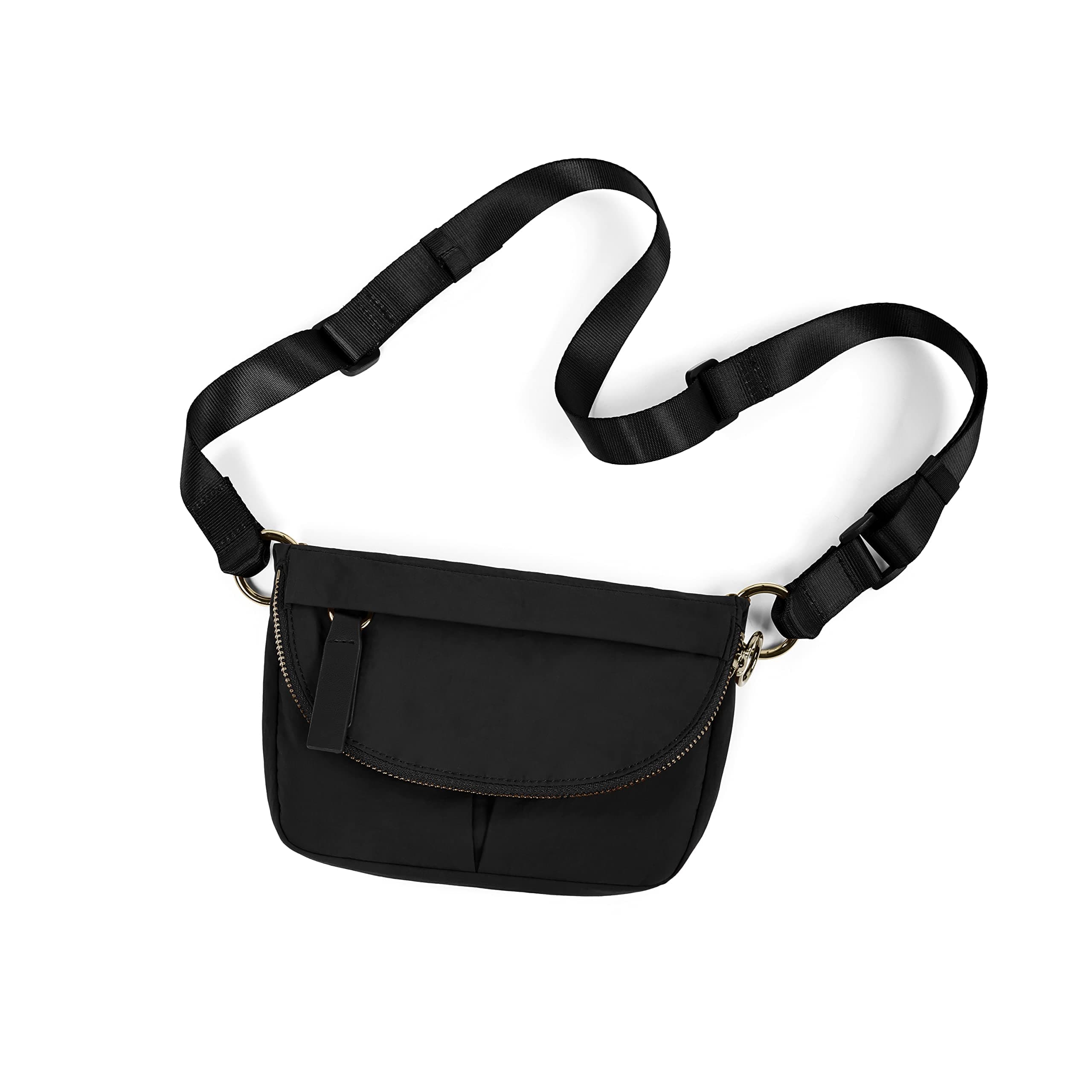 ODODOS1.2L Mini Crossbody Bag with Adjustable Strap Festival Bag Fanny Pack for Outdoor, Workout, Travel, and Casual, Black