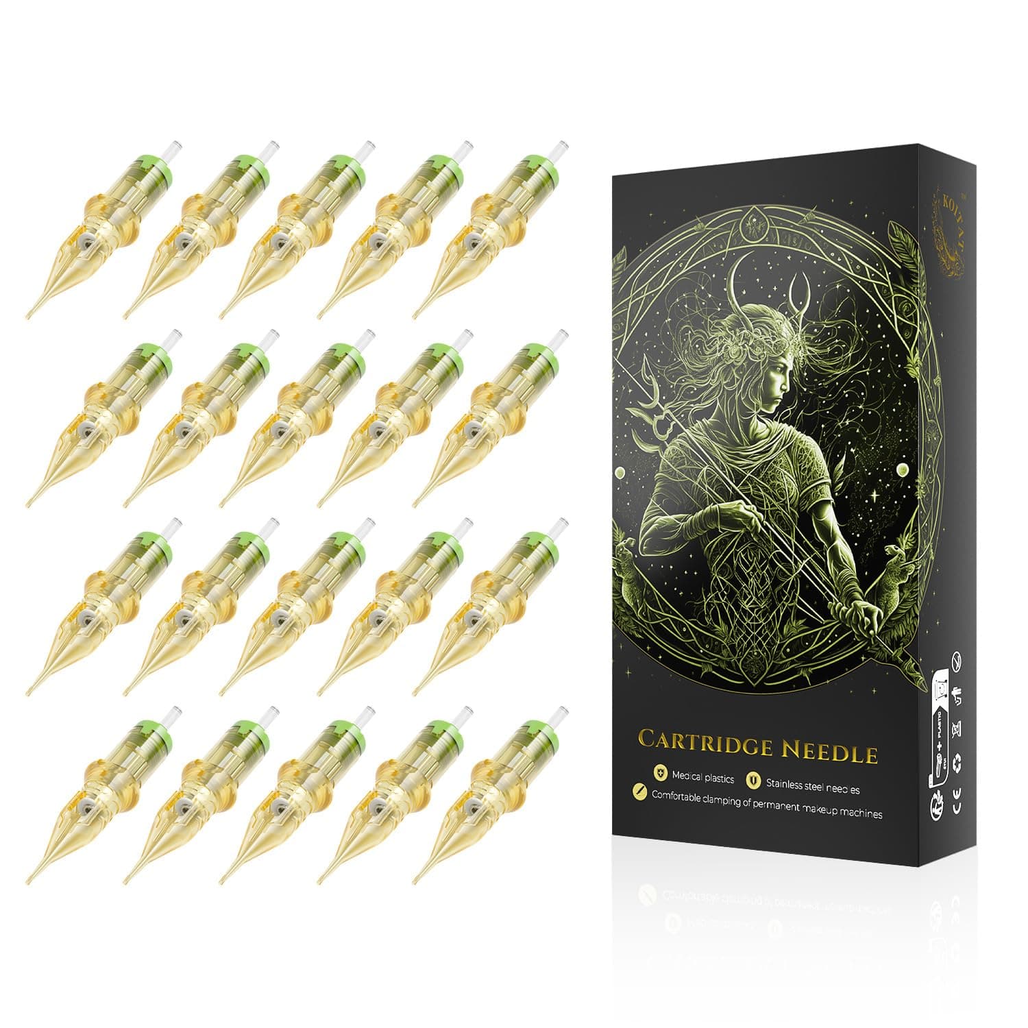 BIOMASER Tattoo Cartridge Needles 7RL Tattoo Cartridges 20PCS Tattoo Needles liners for Tattooing Round Liner Tattoo Needle Cartridge with Membrane for Tattoo Gun Pen Machine Tattoo Supplies（1207RL)