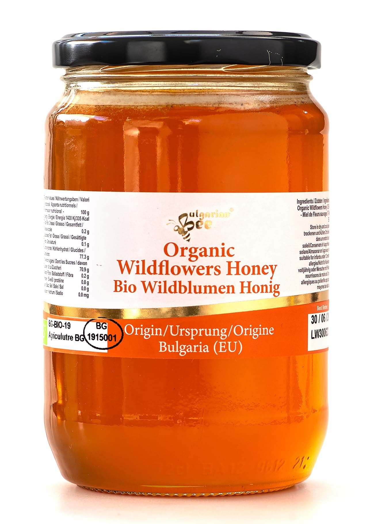 900 g Organic Raw Wild Flowers Honey, Forest Blossom
