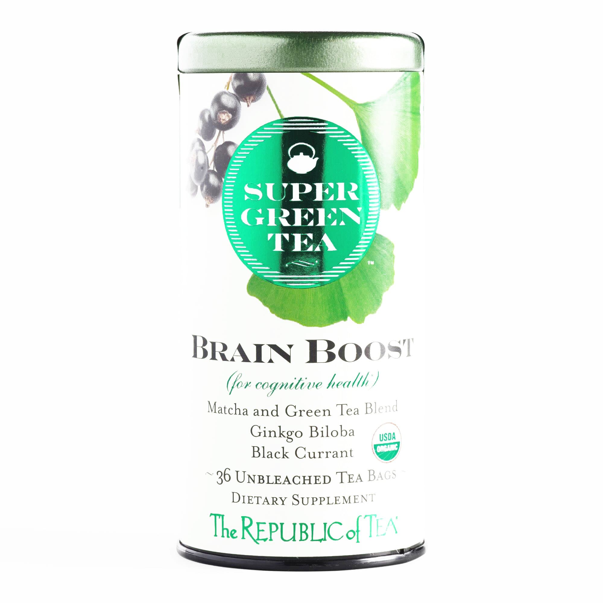 The Republic of Tea Super Green Tea Brain Boost 36 Count 1.8 oz each (1 Item Per Order, not per case)