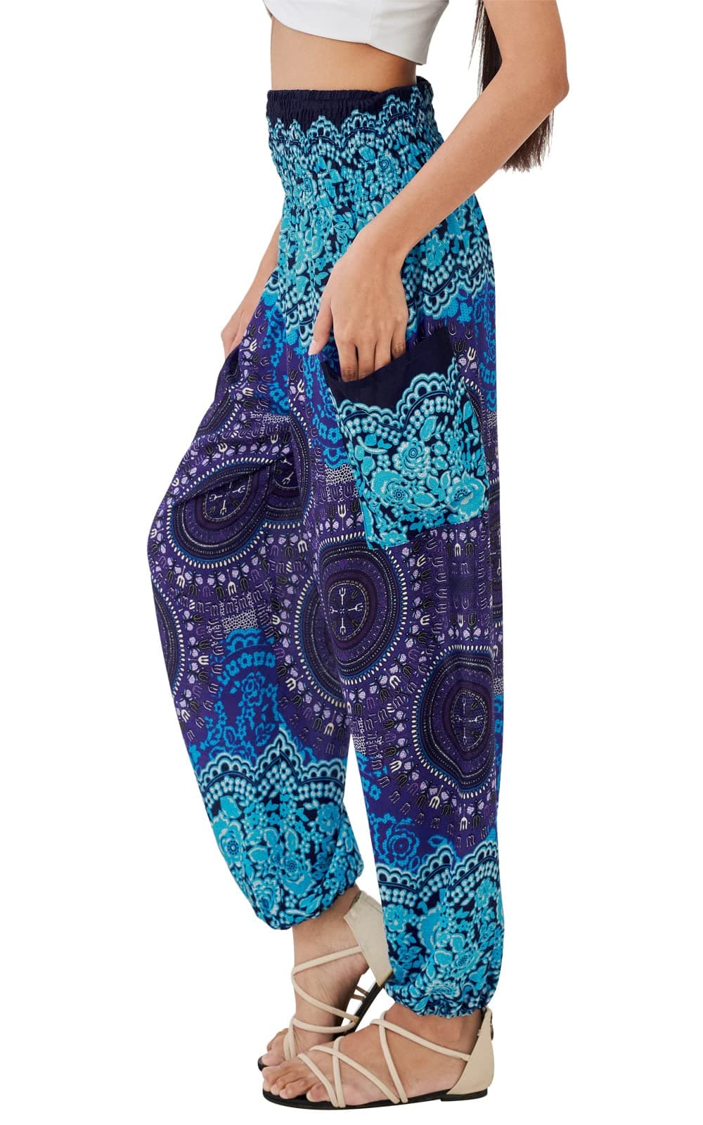 Joob Joob Boho Pants for Women - Hippie Harem Pants Women - Womens Yoga Pants – Comfy Bohemian Flowy Hippie Clothes
