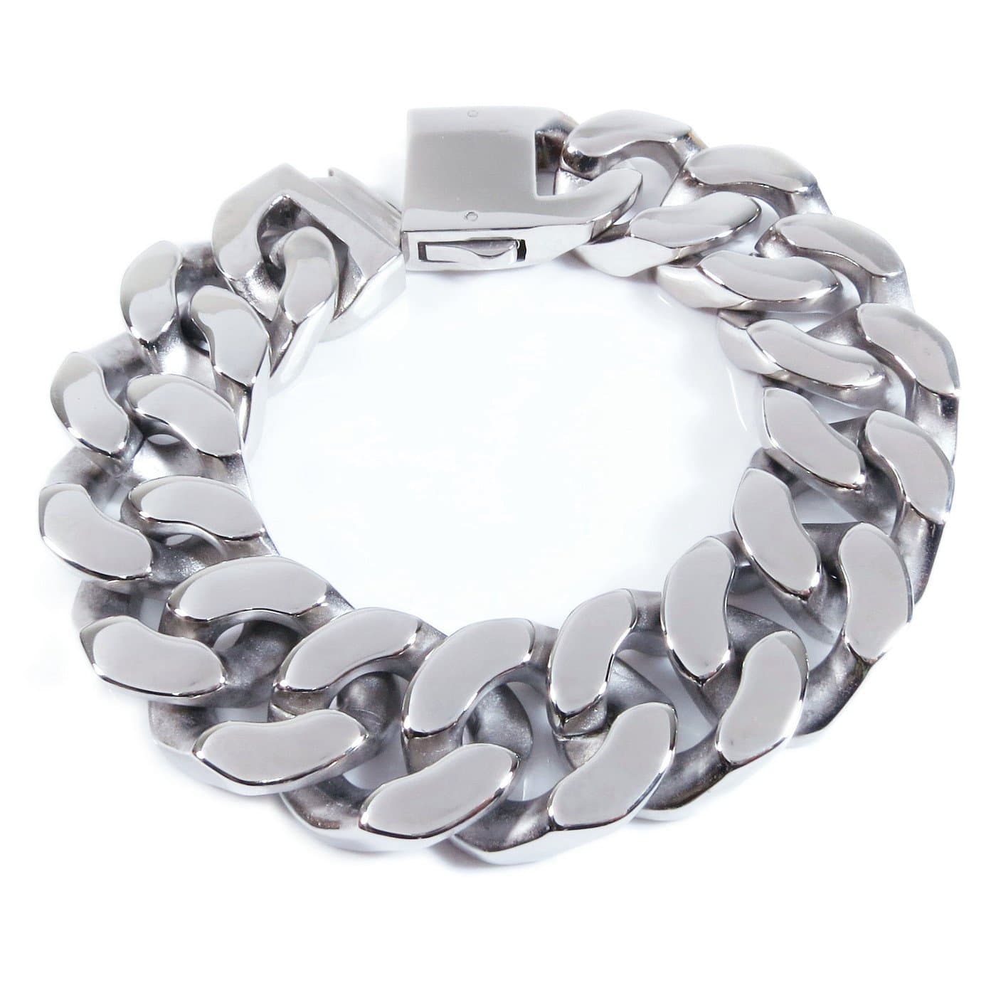 Stainless Steel Huge Heavy Polish Men Curb Chain Bracelet 20mm 8.5 inch
