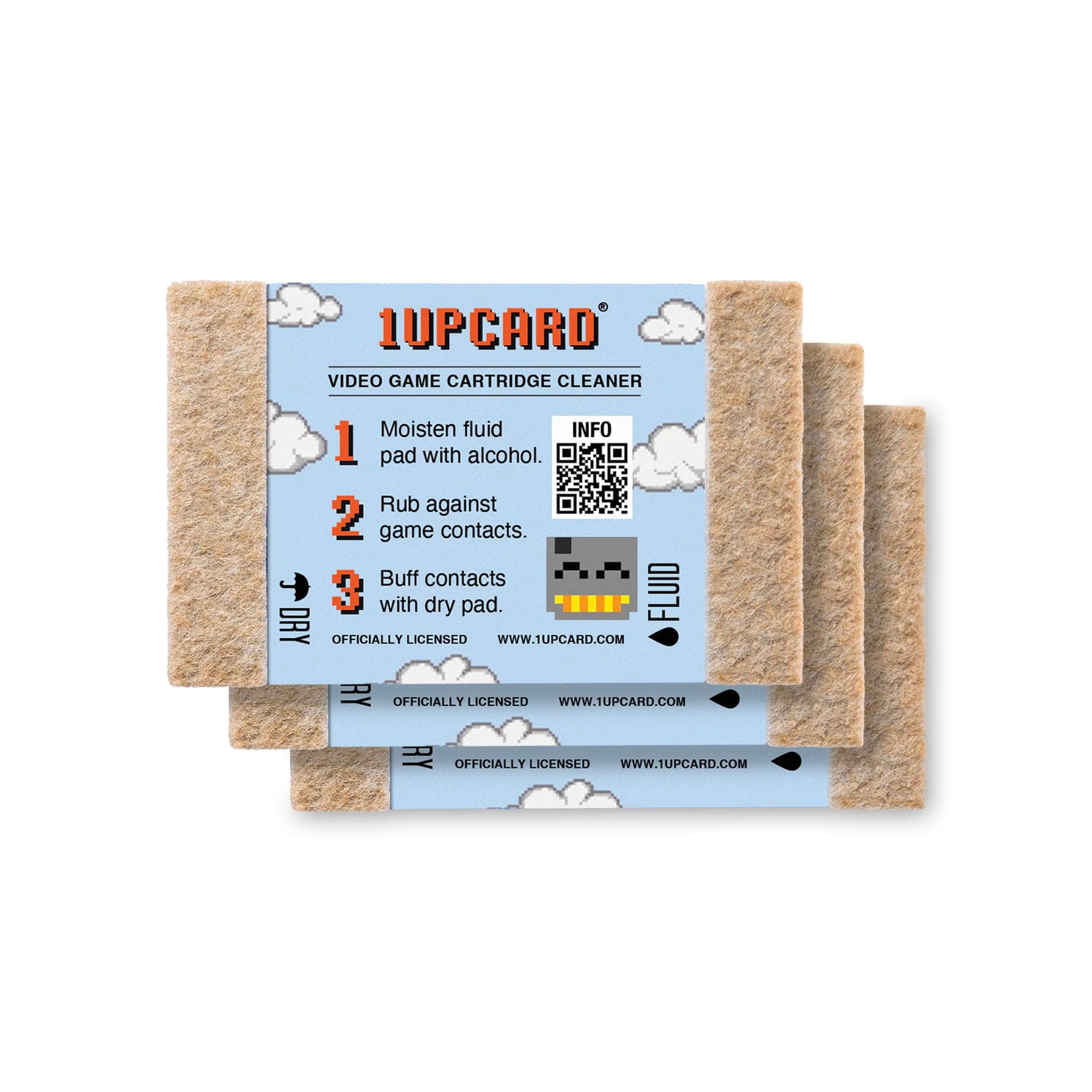 1UPcard Universal Game Cartridge Cleaner 3 Card Pack