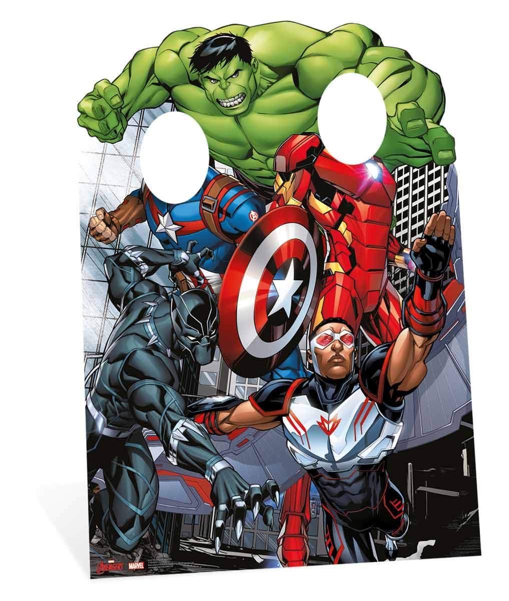 Star Cutouts Marvel Avengers Assemble Child Size Stand In 130cm tall and 95cm wide. Comic Artwork
