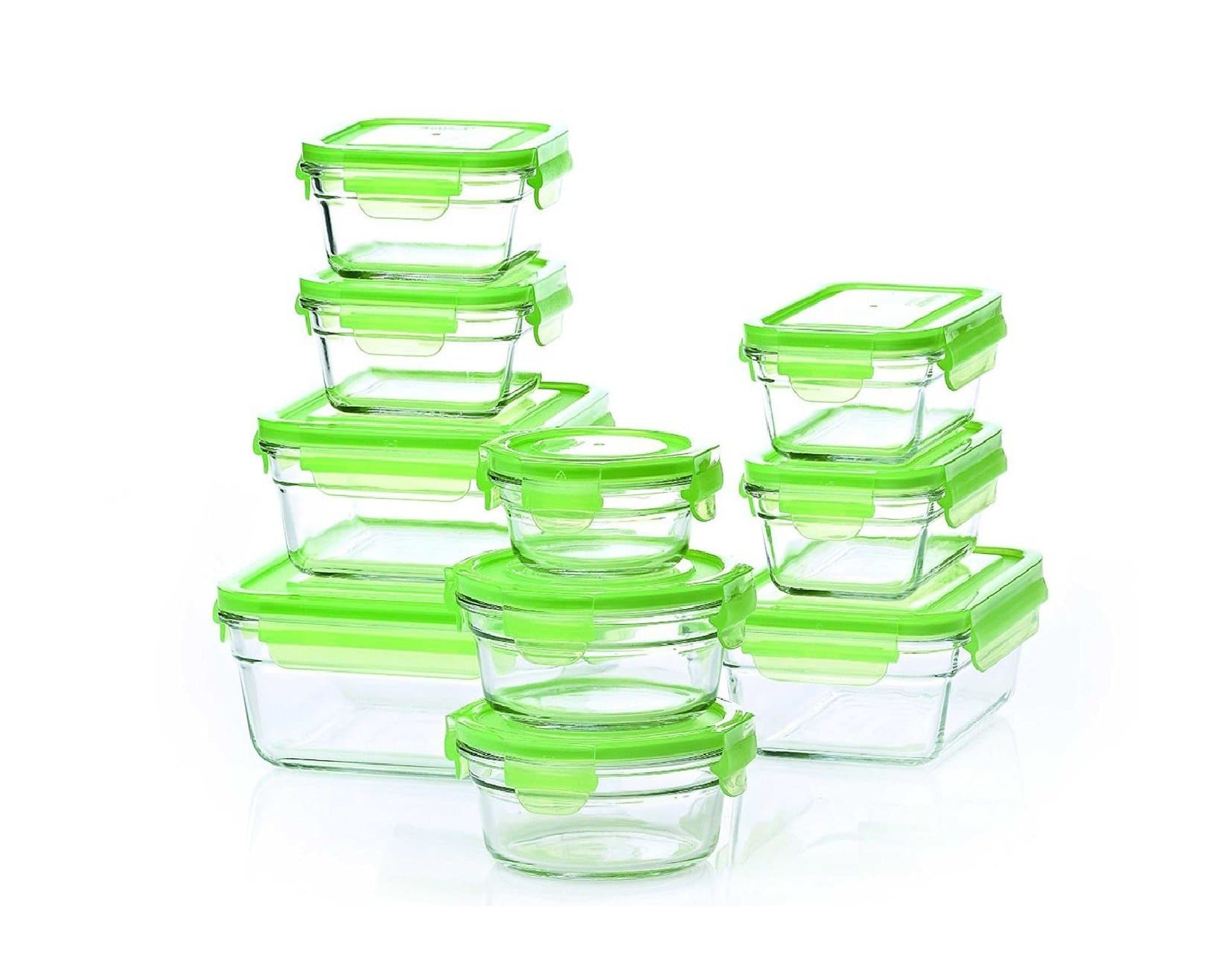 Snapware 20 piece Tempered Glasslock Storage Containers with Snaplock Lid , Microwave & Oven Safe