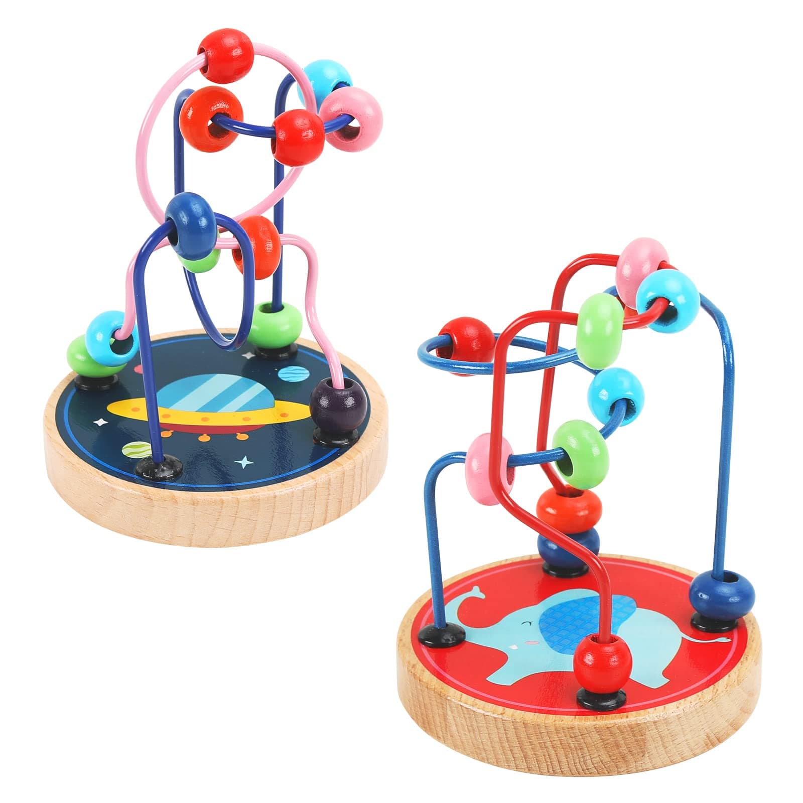 AISHUN Wooden Bead Maze Toy for Toddlers Colorful Roller Coaster Educational Circle Toys Learning Preschool Toys Birthday Gift for Boys & Girls