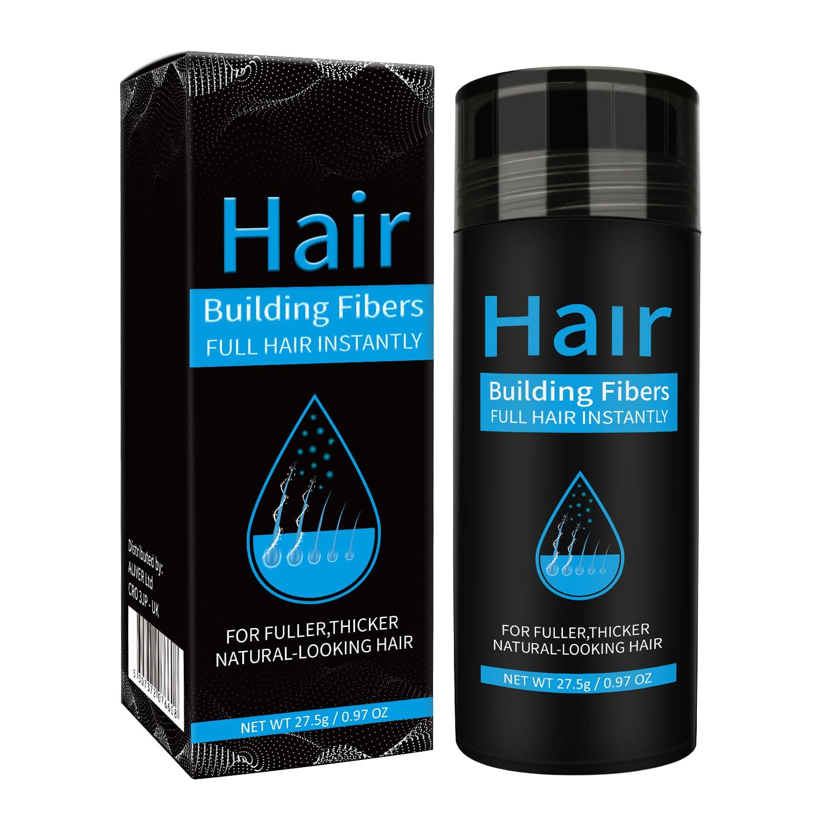 Hair Building Fibers Dark Brown, Hair Thickening Fibers for Thinning Hair & Bald Spots Thicker Fuller Hair in 15 Seconds Suitbable for Man and Woman 0.97Oz (Dark Brown)