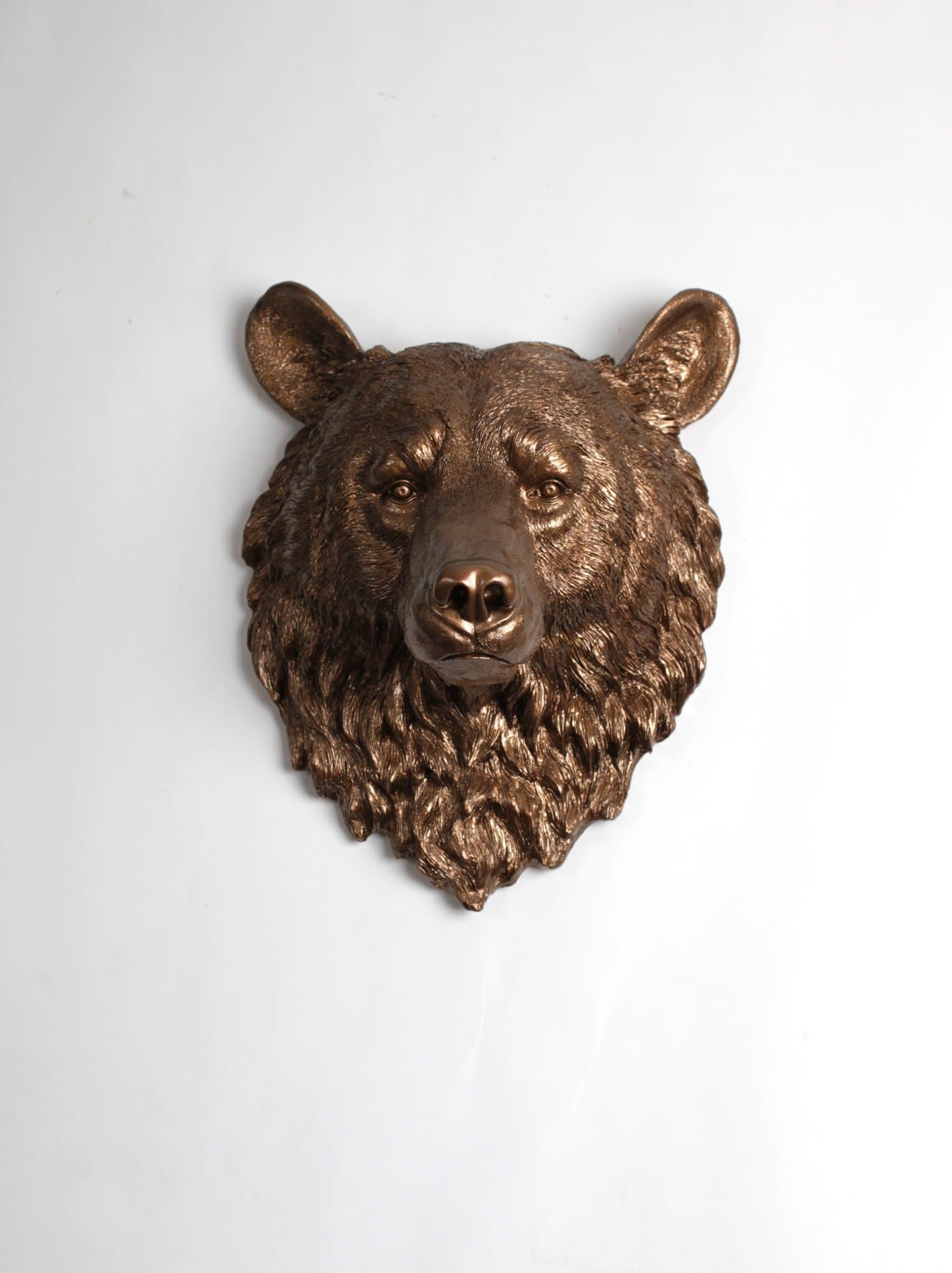 White Faux Taxidermy The Alberta | Bronze Resin Bear Head | Resin Hanging Wall Decor Sculpture | Animal Mounts | Trophy Taxidermy