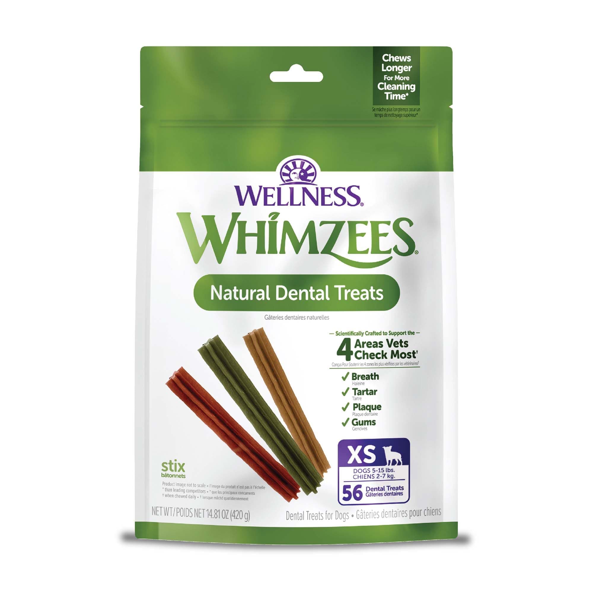 Wellness Stix Dog Dental Treats, Extra Small Size Stick, (56 Count)