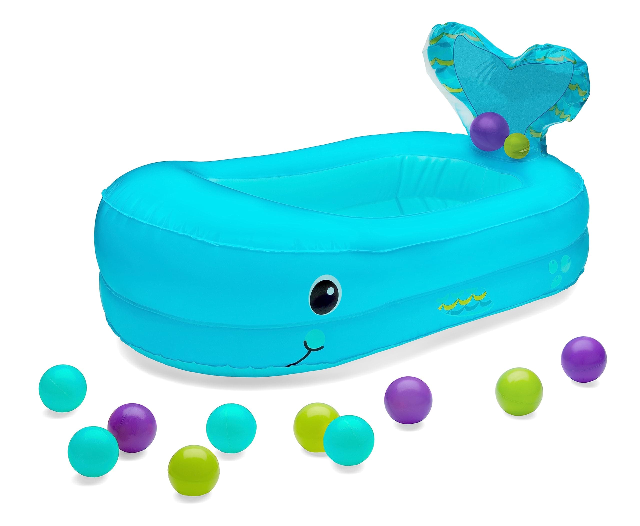 Infantino Whale Bubble Inflatable Bath Tub and Ball Set Blue, Pack of 1