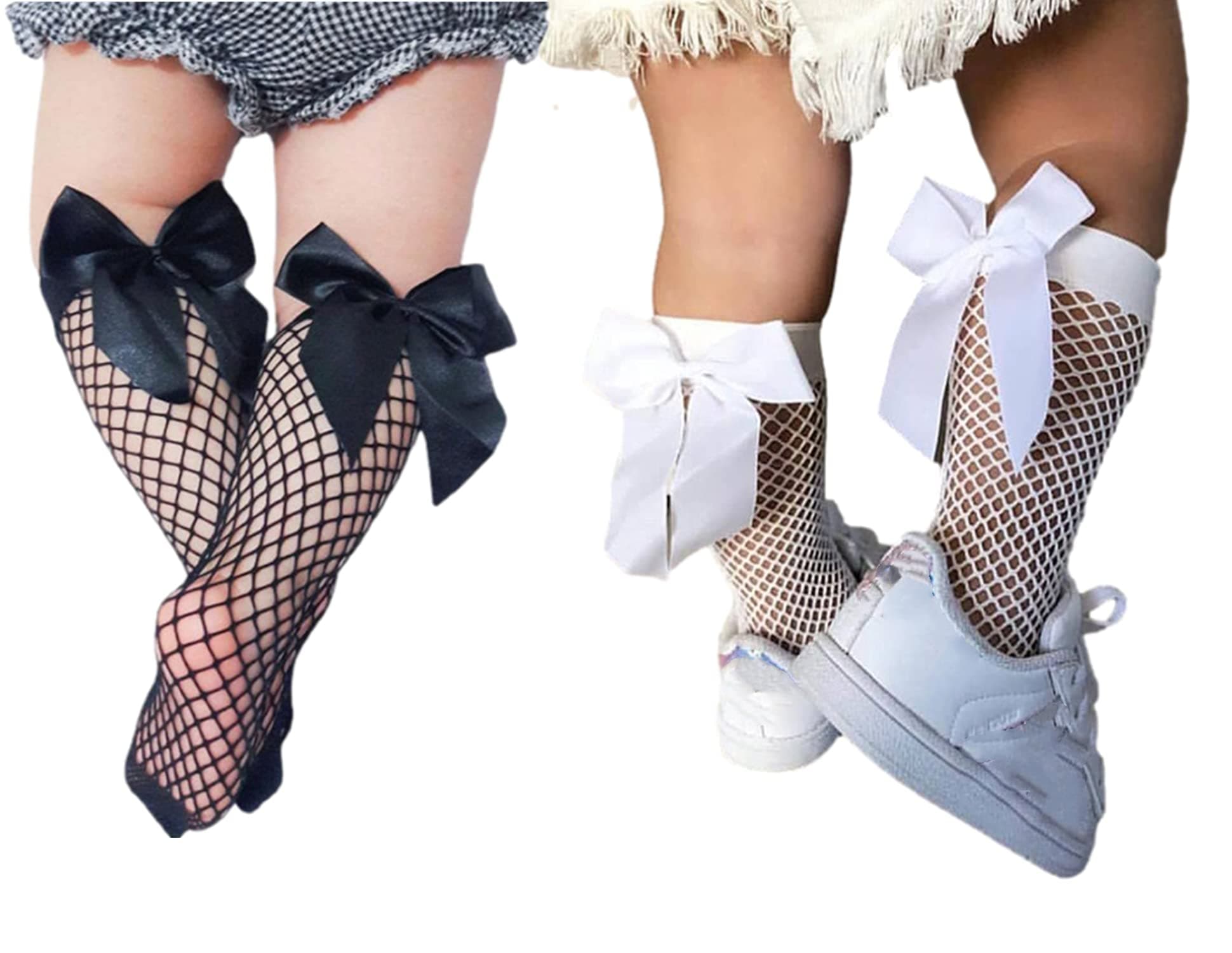 Toddler Kids Girls Fishnet Stockings Mesh Fancy Sock Glitter Tights Summer Dress Socks 2 Pairs