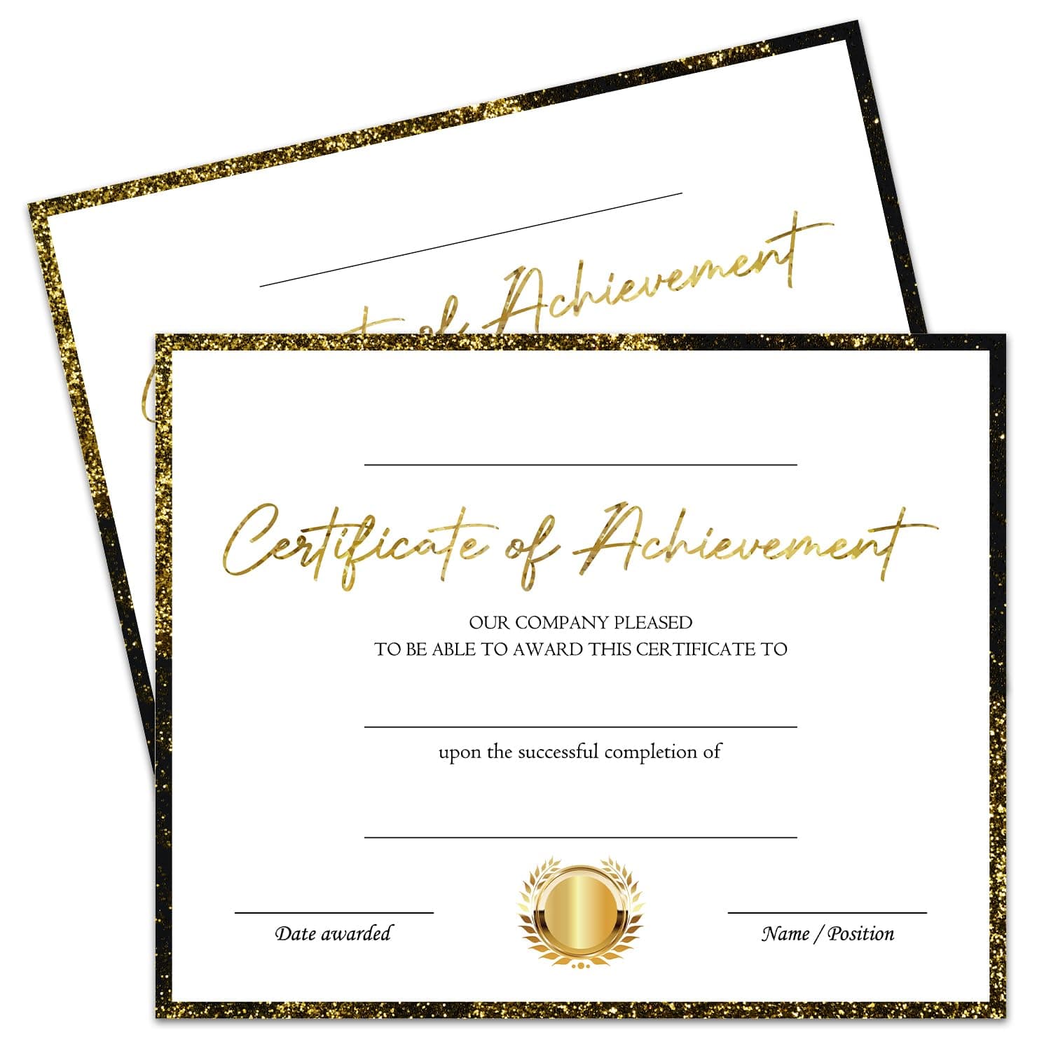 25 Certificate of Achievement, School Graduation Ceremony Certificates of Completion, Achievement and Recognition for Students, Teachers, Employees, 8x10 Inches