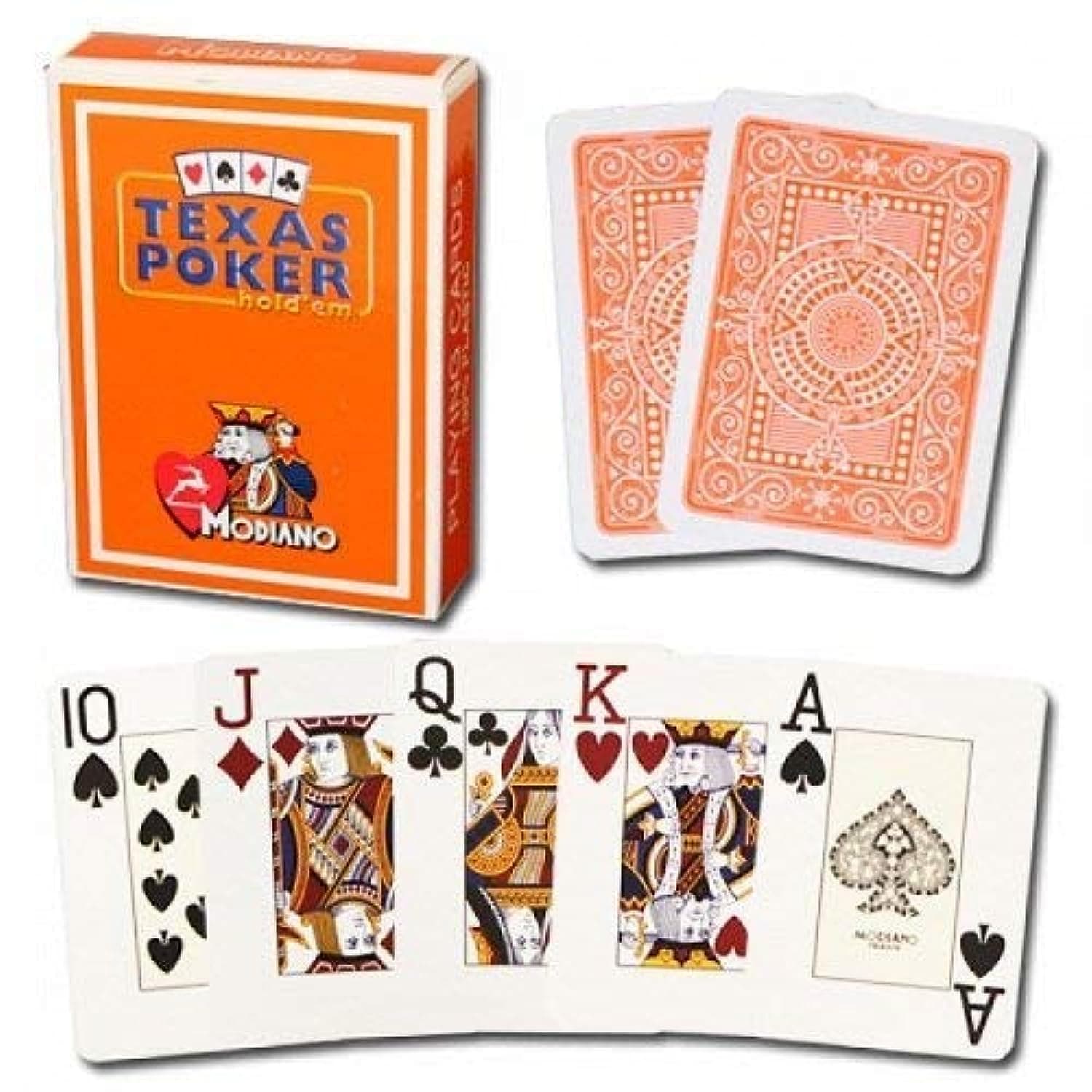 Modiano Cards Plastic Playing Cards, Orange, 14 Years and Above, 52 Pc in 1 Pack
