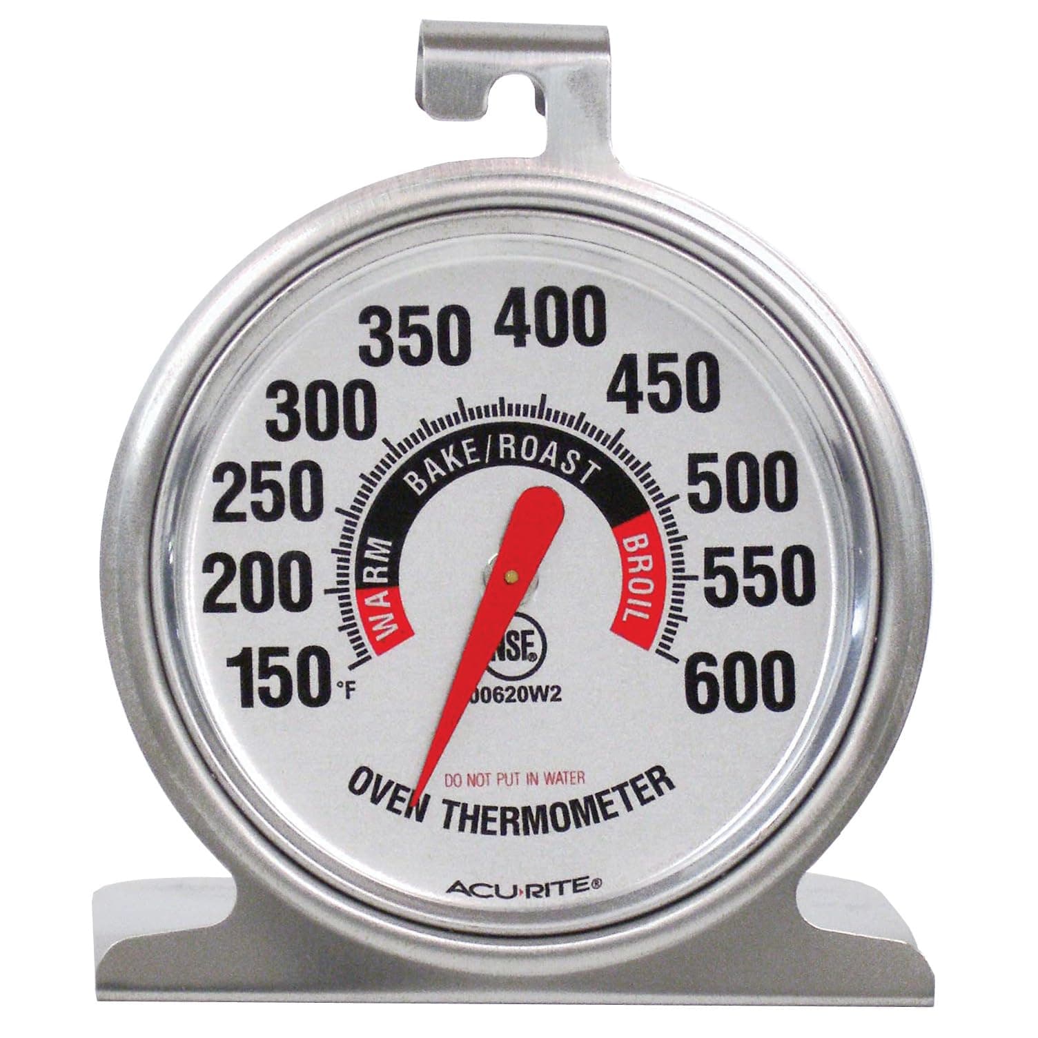 AcuRite 00620A2 Stainless Steel Oven Thermometer (150°F to 600°F)