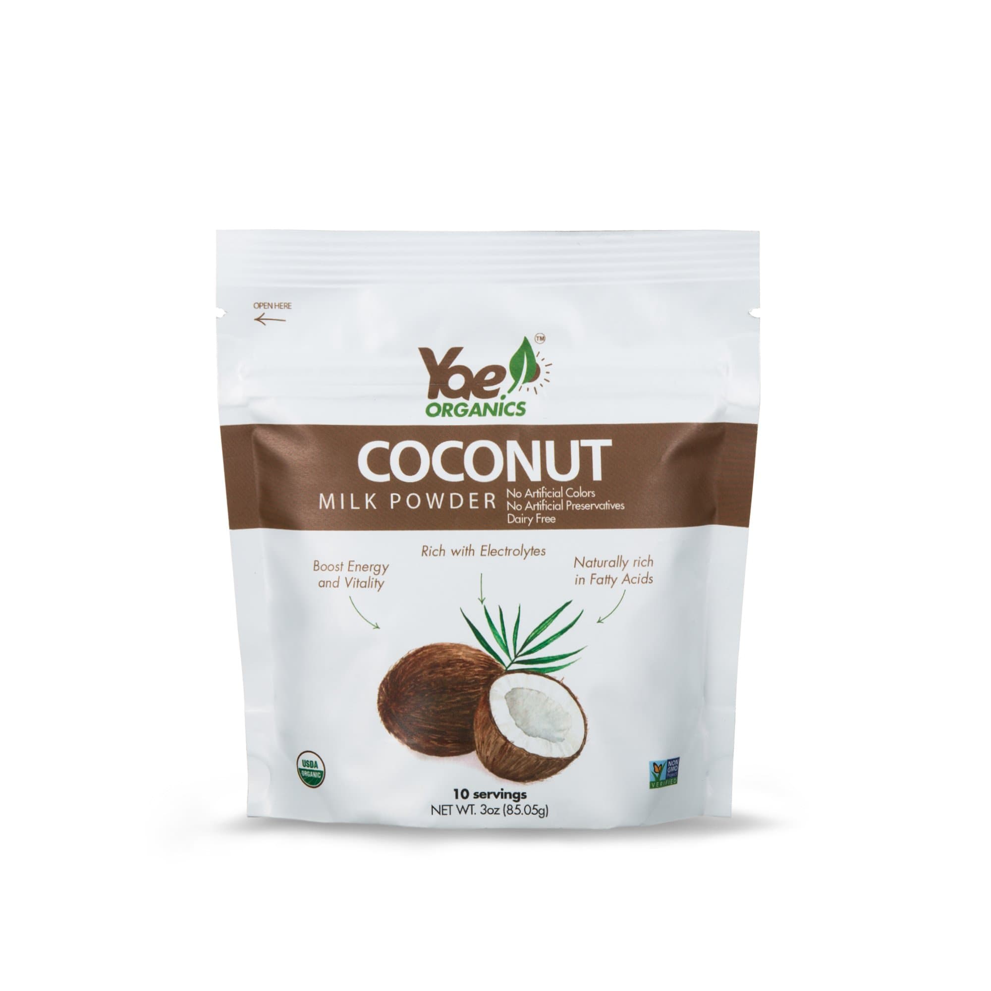 Yae! Organics 100% Organic Keto Coconut Milk Powder Non GMO Gluten Free, Vegan, Dairy Free Powdered Coconut Milk (3oz/10 Servings)