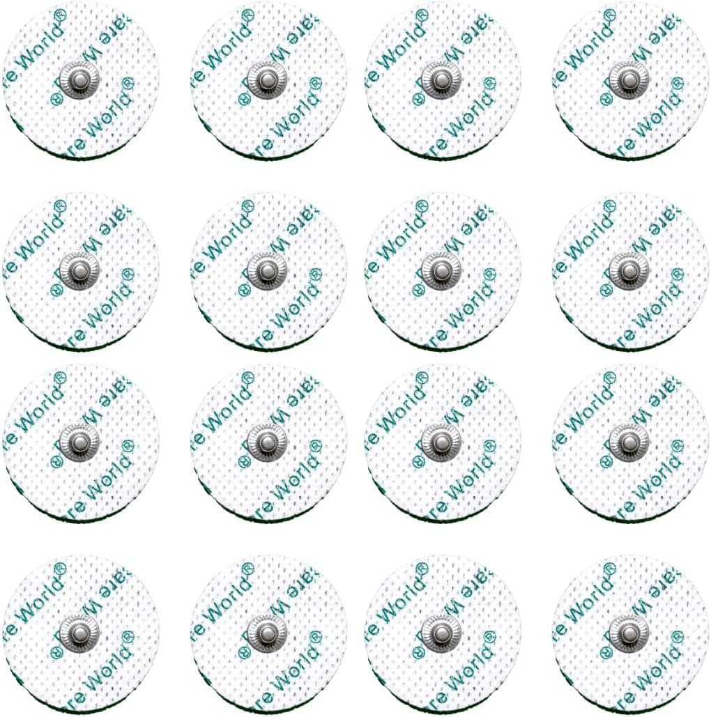 Tens Electrode Pads (16pcs) Round Self-Adhesive Electrodes with 3.5mm Stud Connection Targeted Pain Relief Compatible with Beurer, Sanitas Tens Devices
