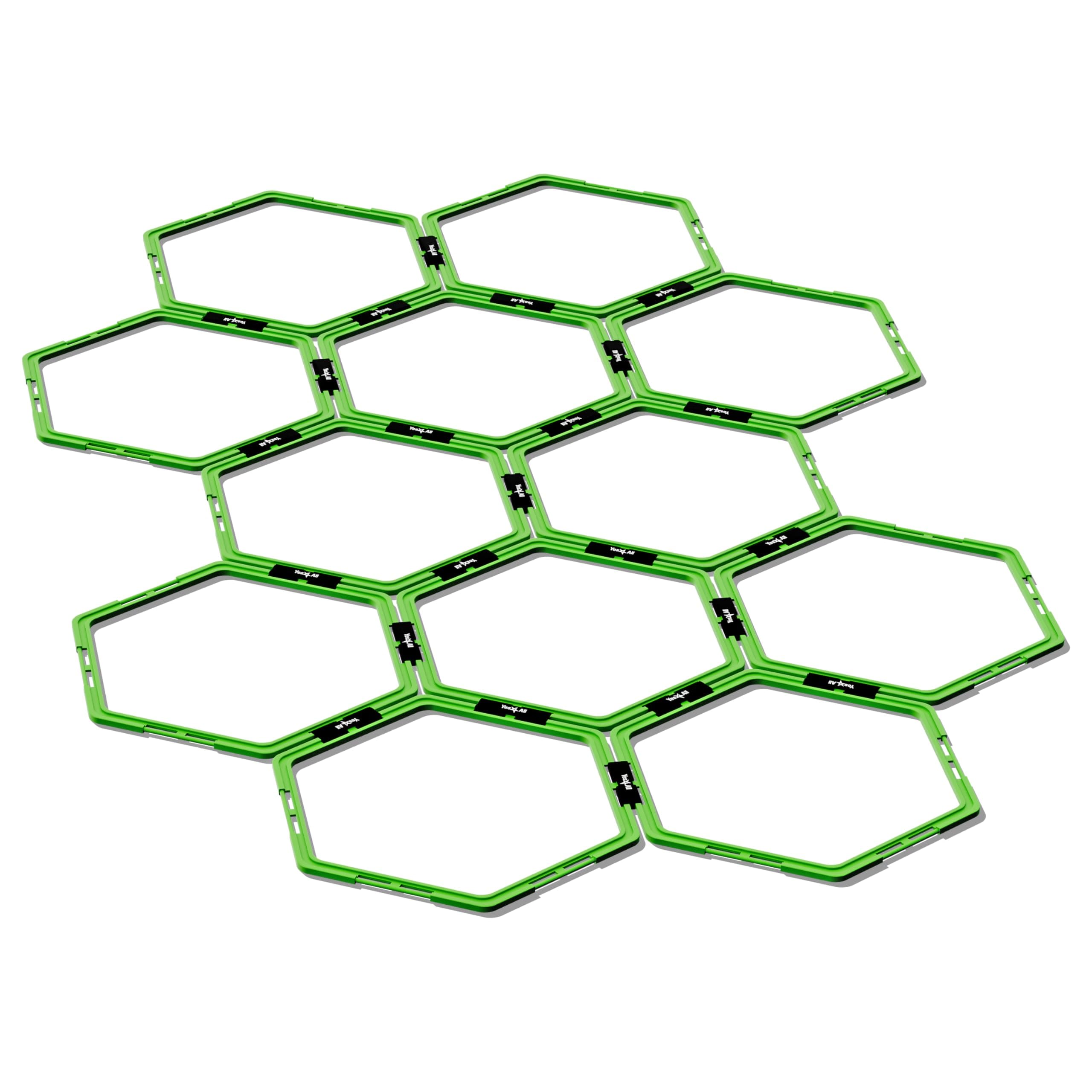 Yes4All Hex Agility Rings/Speed Rings with Carrying Bag – Hexagon Rings, Agility Hurdles for Agility Footwork Training