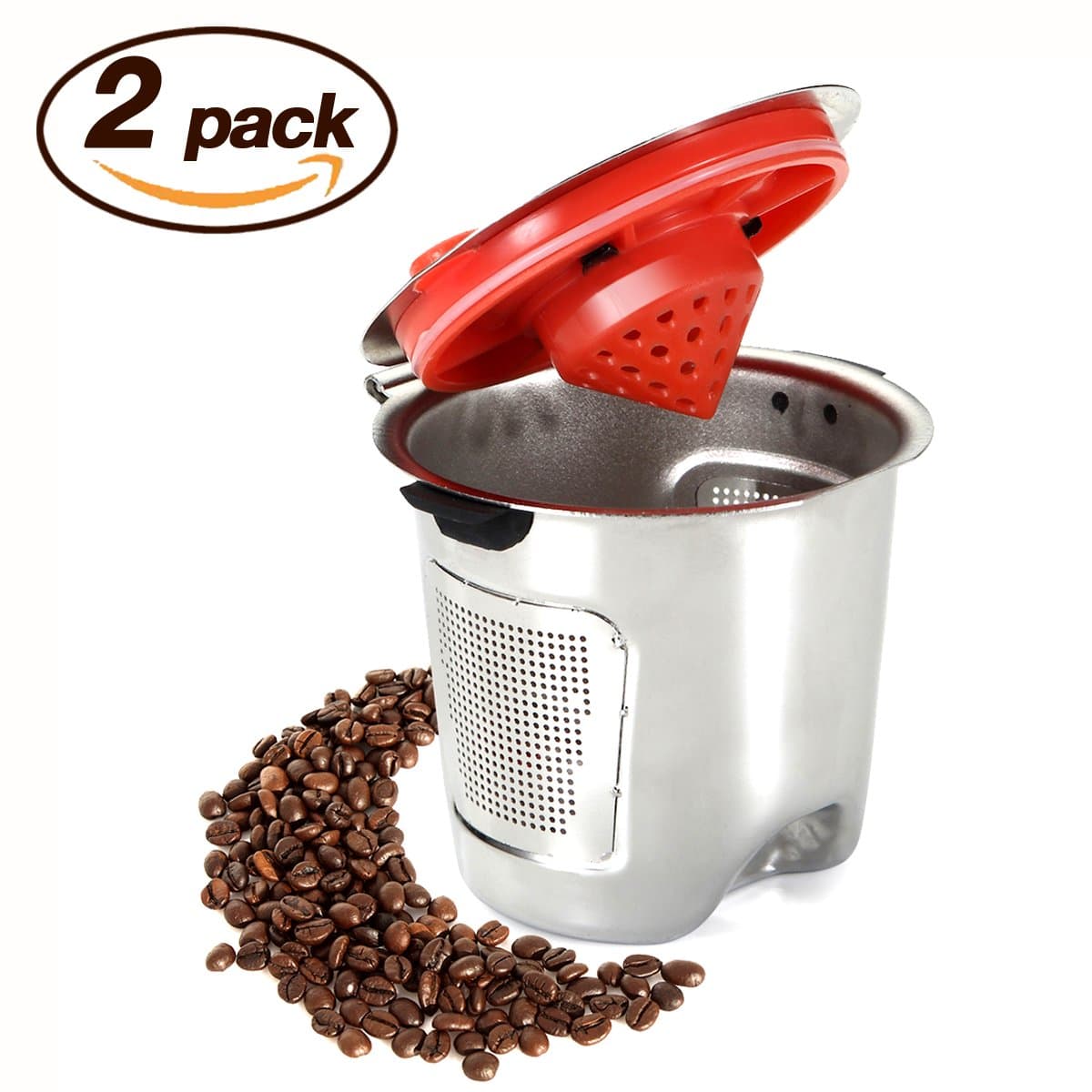 Stainless Steel Reusable K Cups- Top K Cup Refillable Coffee Filter Compatible With Keurig Brewers 1.0 & 2.0 - For K200, K300, K400, K500 Series - BPA-Free, Dishwasher Safe (1)