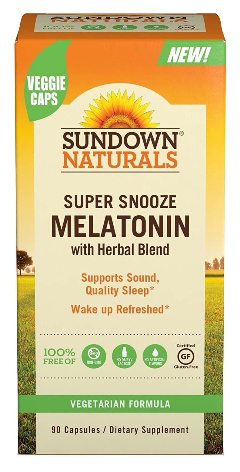 Sundown Naturals Super Snooze Melatonin, 90 Capsules Each (Pack of 7)