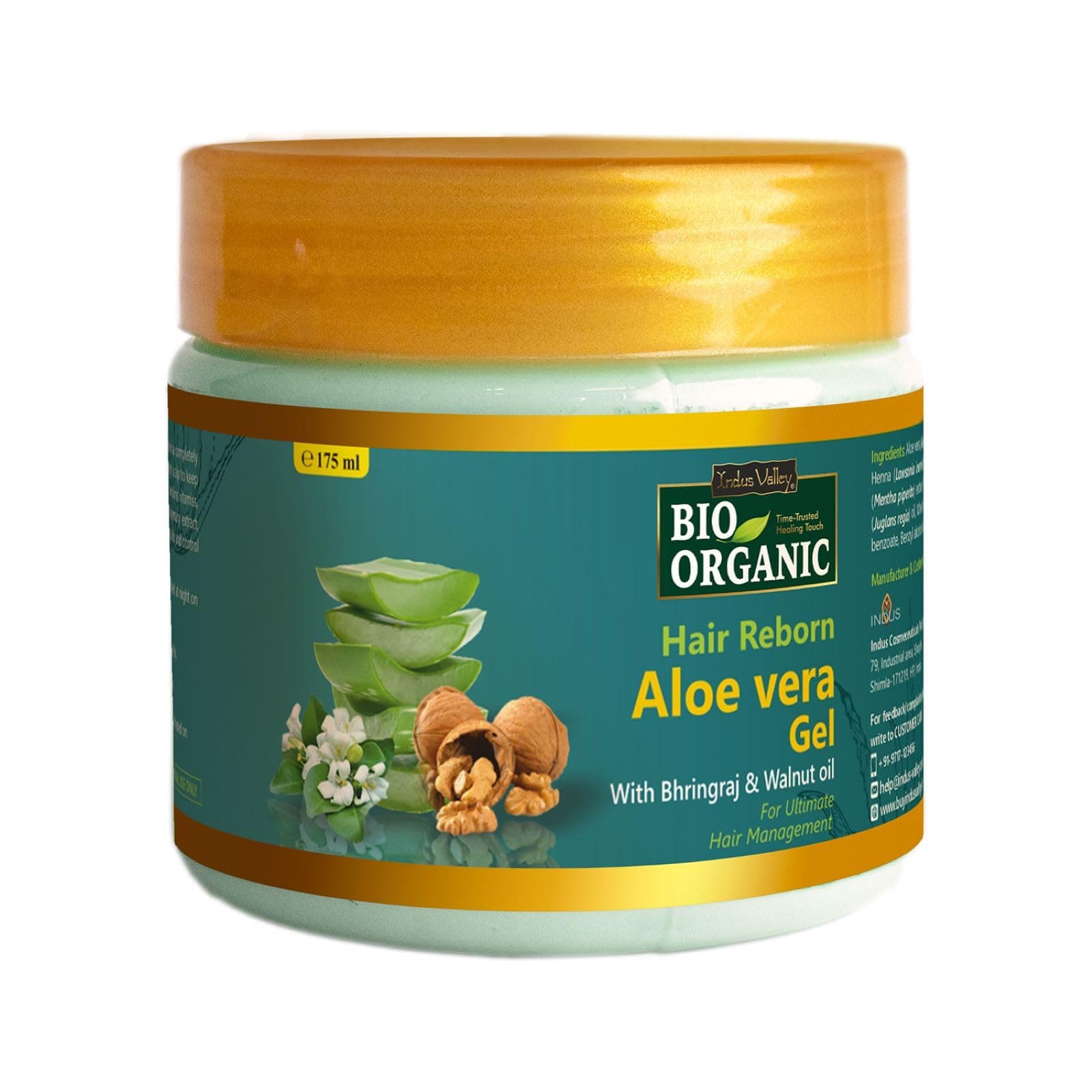 Bio Organic Hair Reborn Aloe Vera Gel With Bhringraj & Walnut Oil For Ultimate Hair Management (175ml)
