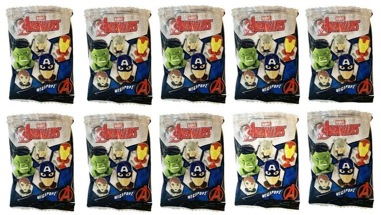 Marvel-AvengersMarvel Avengers Megapopz Collectable Figure Heads Blind Party Bags 10 Pack