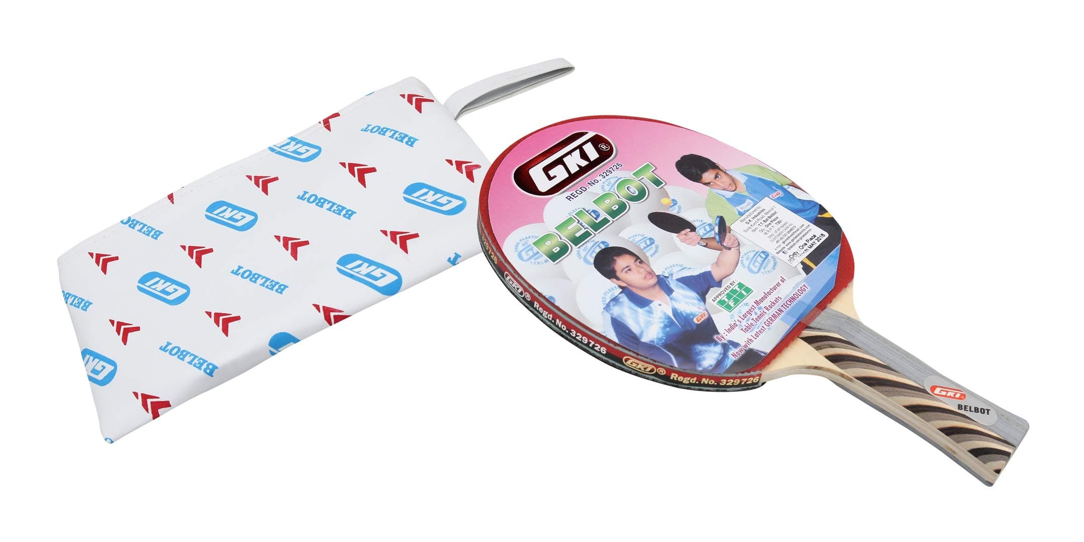 GKI Belbot Wood Table Tennis Racquet, Multicolor
