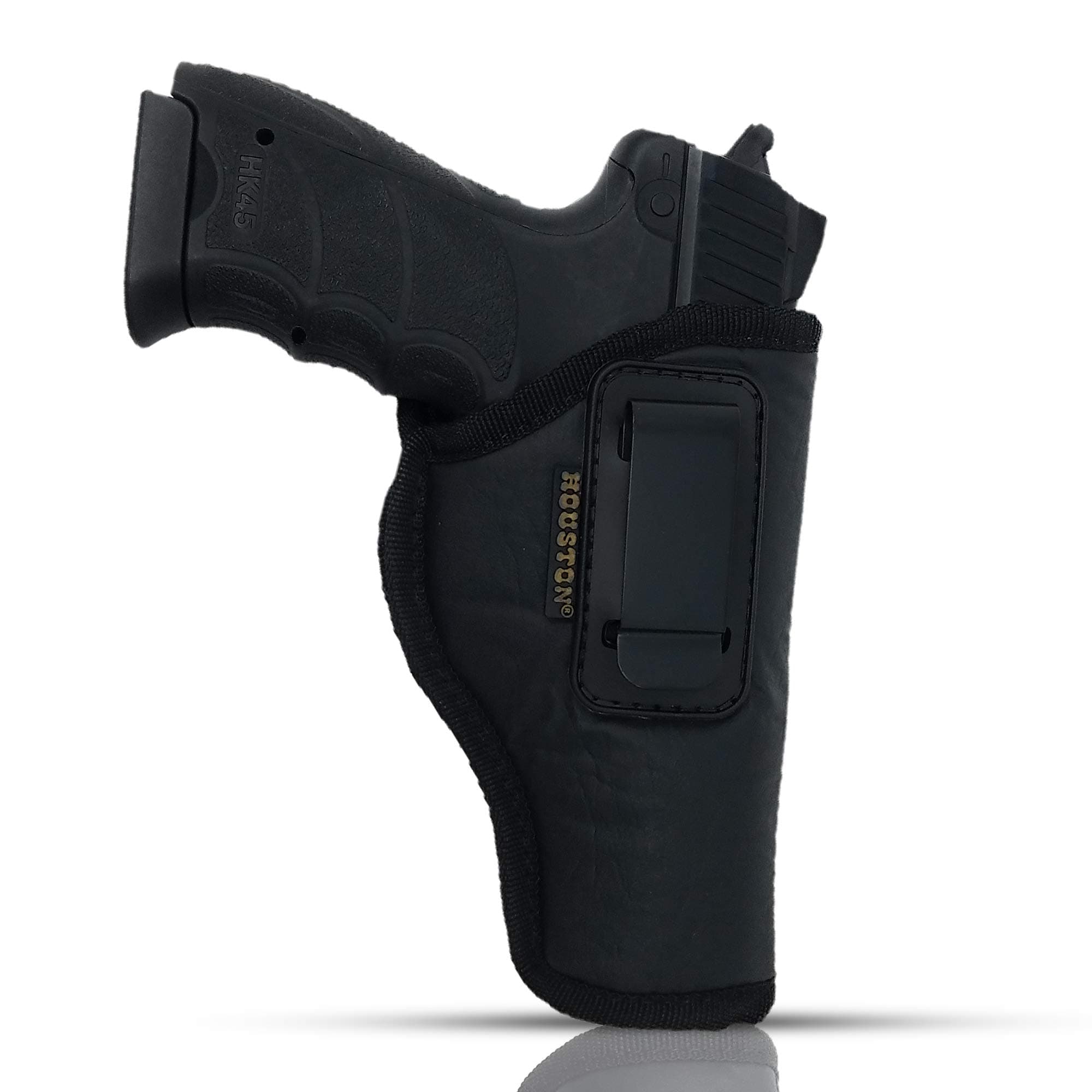 IWB Gun Holster - ECO Leather Concealment Inside The Waistband with Metal Clip FITS Glock 17/21, H &K,Beretta 92 FS,XDM,Ruger 45, BERSA PRO, PX4, FNX 45, FNH 45, HI Point 9mm /. 40 /.45Cal