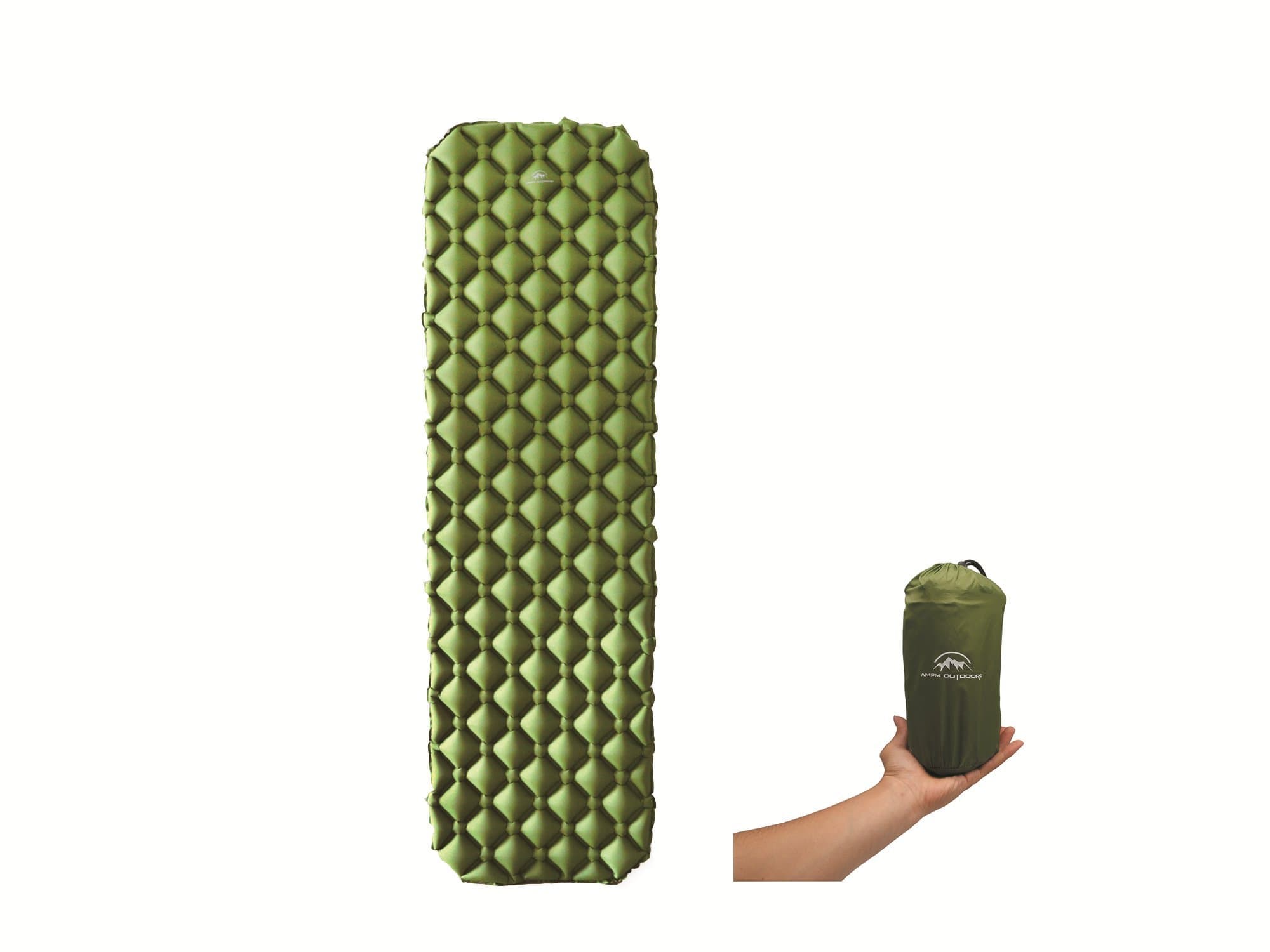 Lightweight Sleeping Pad Camping, Backpacking, Hiking Travel Accessories, Easy to Inflate & Deflate w/Ultra-Compact Bag