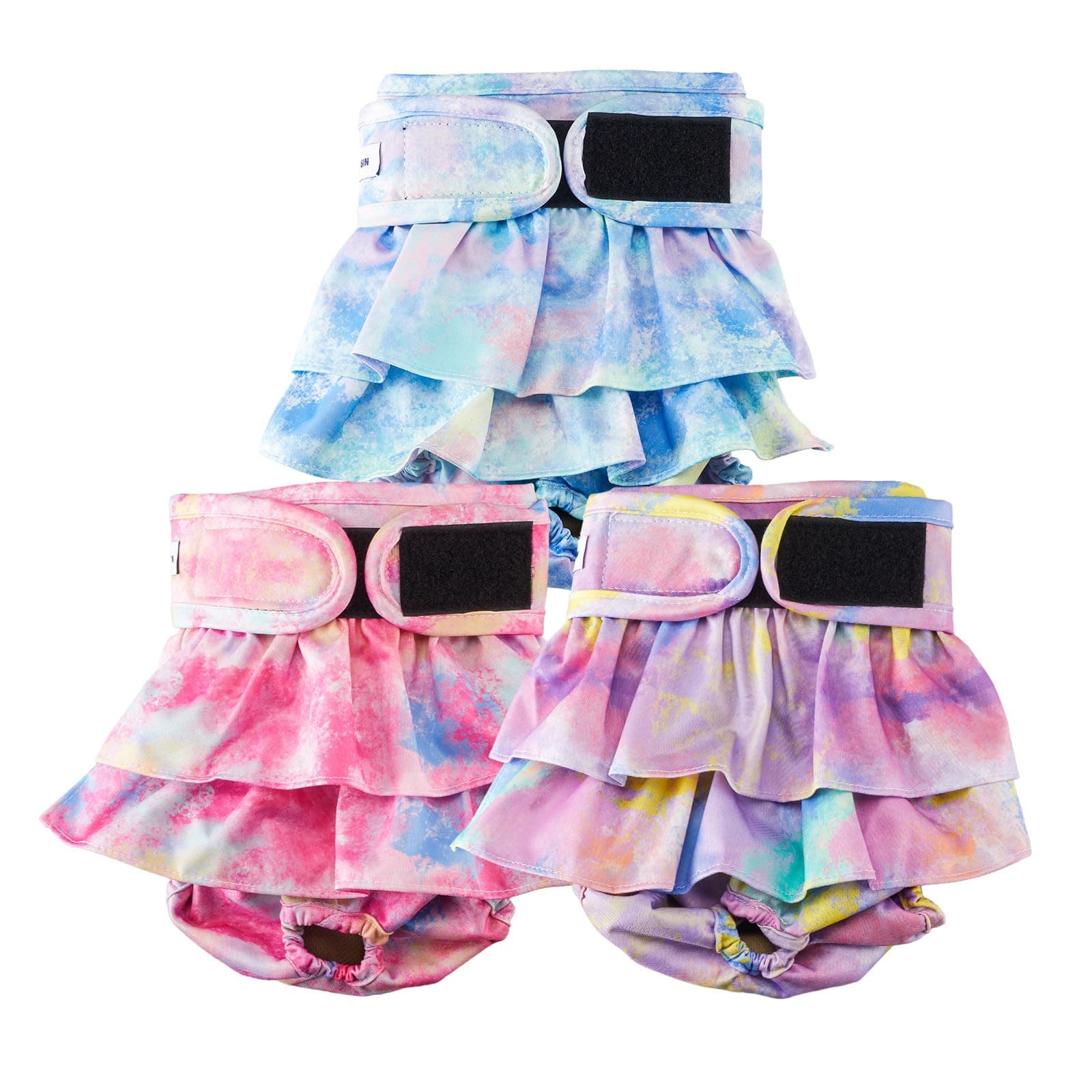 Reusable Dog Diapers Female Washable, Premium Doggie Diaper for Dogs, Pack of 3, Highly Absorbent Small Dog Diaper for Heat, Incontinence and Puppy Training(S)