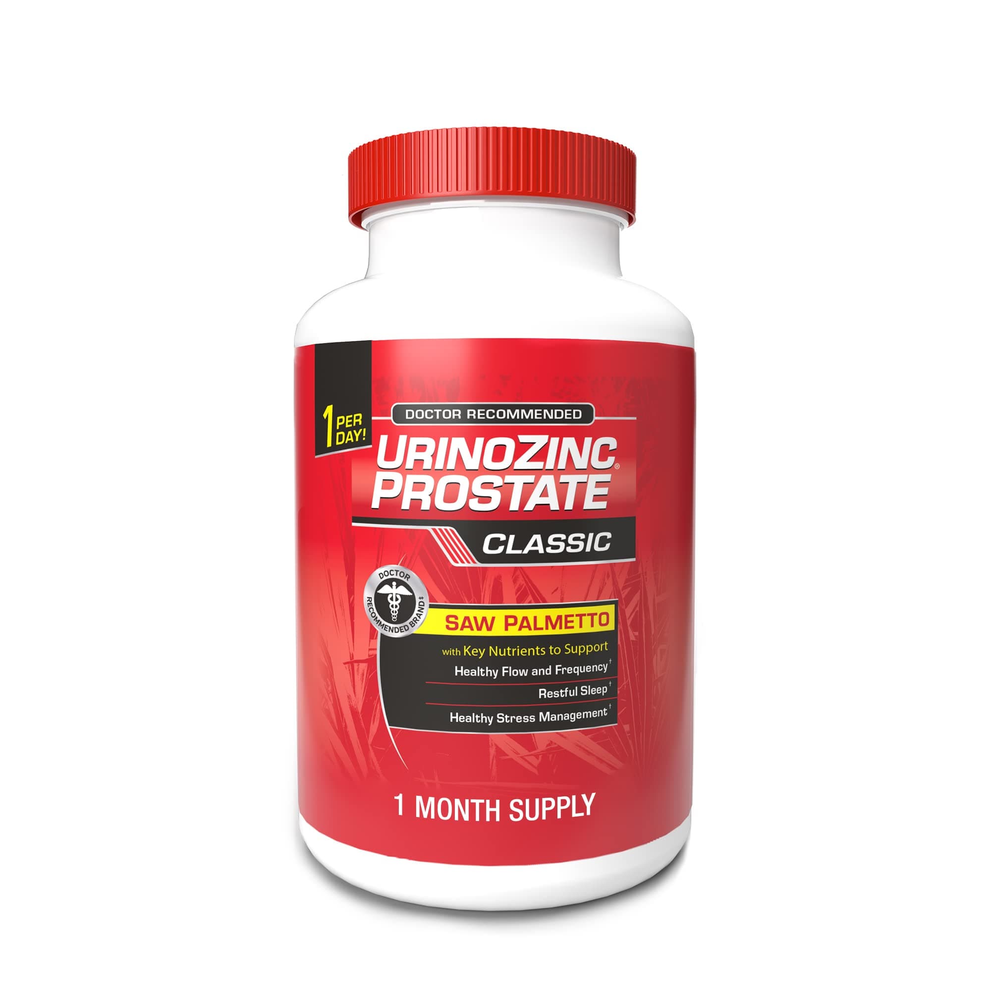 Urinozinc Classic Prostate Supplement, Doctor Recommended with Saw Palmetto, 30 Capsules