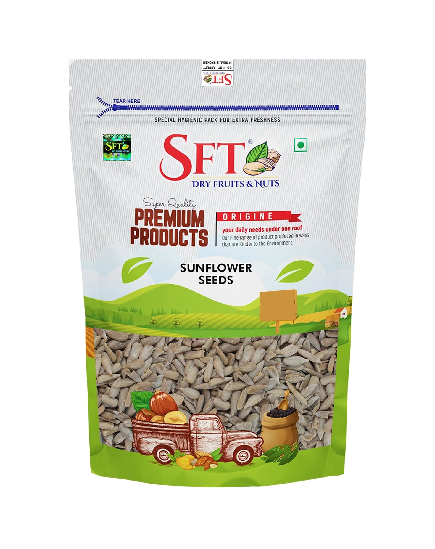 SFT Sunflower Seeds 1 Kg - Raw Seed for Eating | Healthy Snacks | High in Vitamin, Fibre & Protein Seeds | Non - GMO seed | Diet Food | Gluten free | Premium Raw Sunflower seed