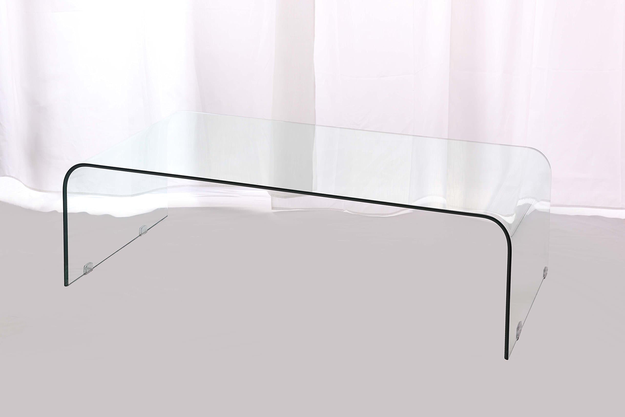 Azuro Bent Glass Coffee Table, 80 x 40 x 38 cm