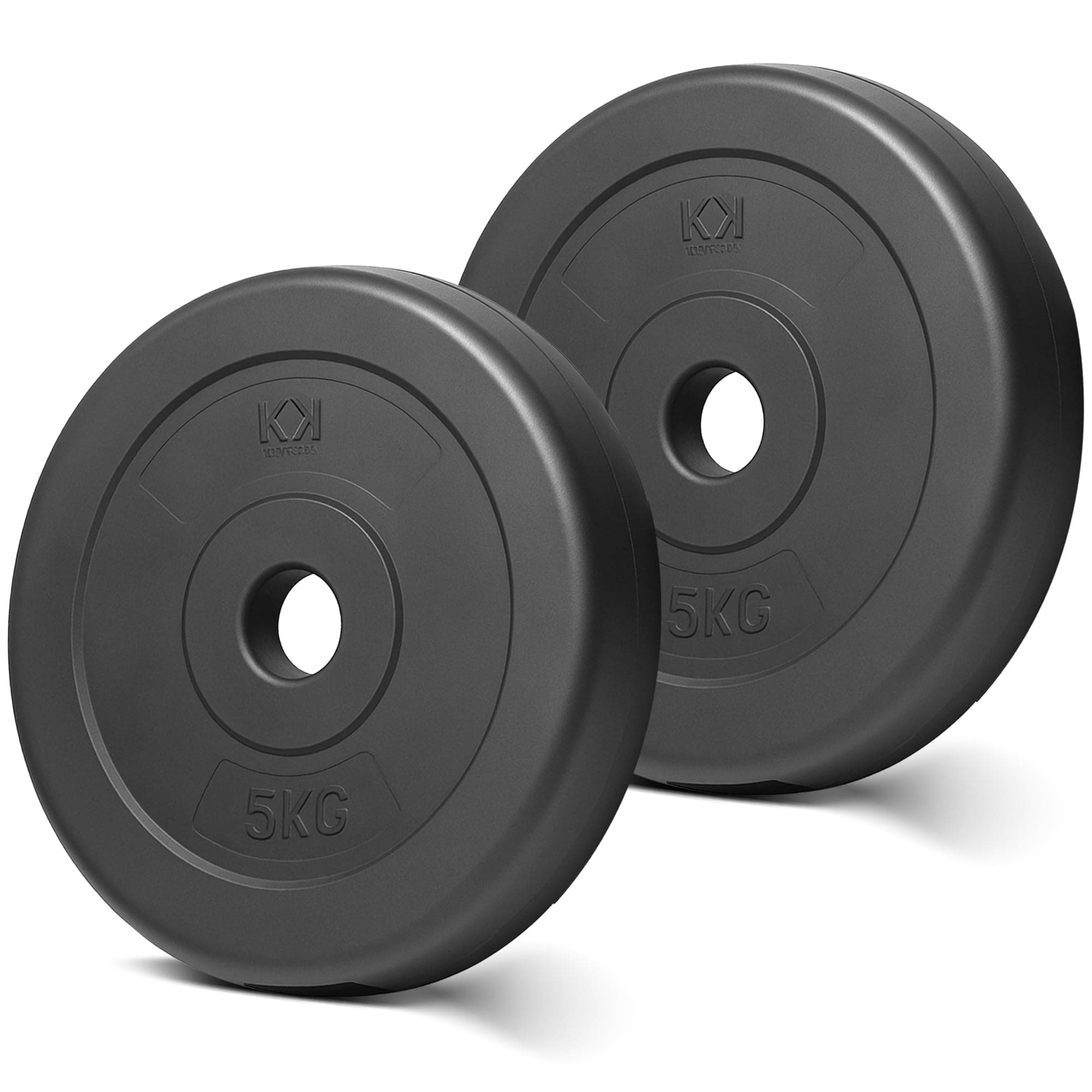 Vinyl Weight Plate Set. 1 Inch Vinyl Weight Disc Pair. 2 x 2.5kg, 5kg or 10kg Barbell Weight Plates. Dumbbell Plates for Home or Gym Training or Weightlifting.