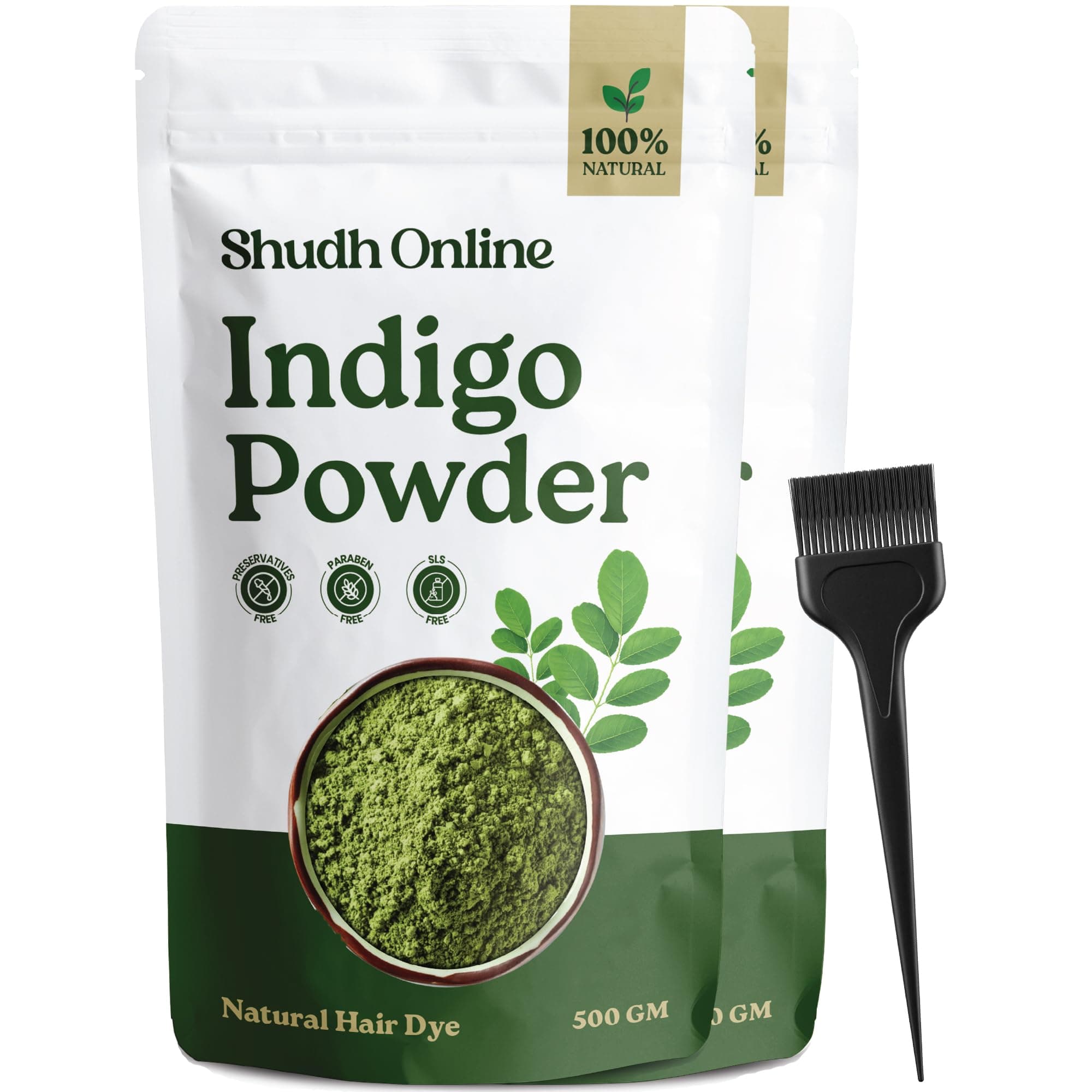 Shudh Online Indigo Powder Organic for Hair Black Colour (1000 Grams / 1 Kg), Natural Avuri Leaf Powder, Neela Amari, Neel Patti, Neelambari, Neelamari, Neelayamari, Indico