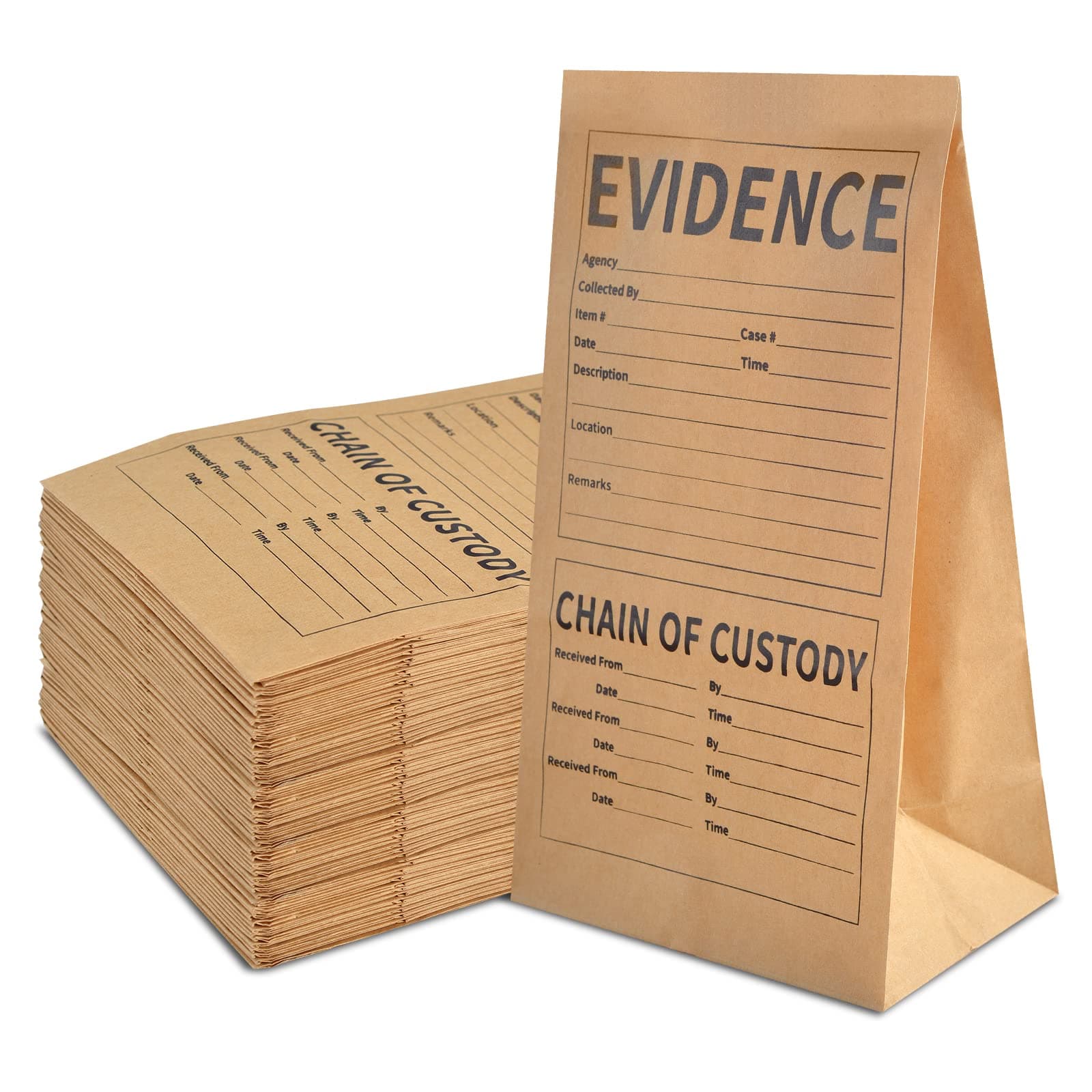 - 25 Pack Paper Evidence Bags 9.45 * 5 * 3 inch Crime Scene Paper Evidence Bag for Receipts (25)