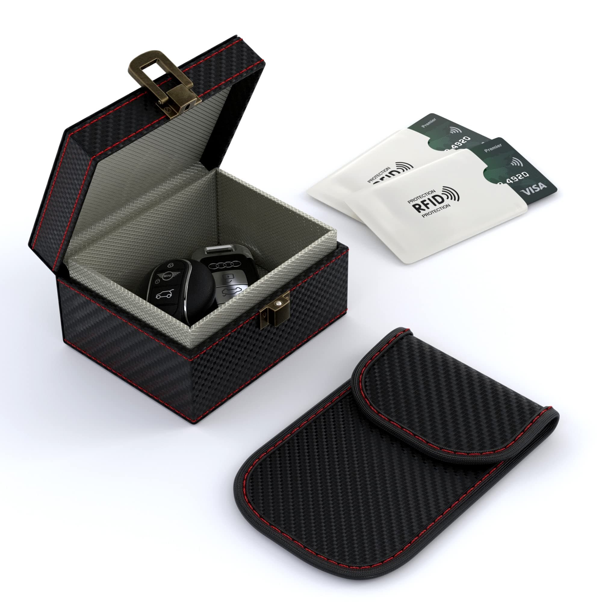 N-4 TOMKAT - Car Key Signal Blocker Small Faraday Box for Car Keys, Faraday Pouch Key Safe Included