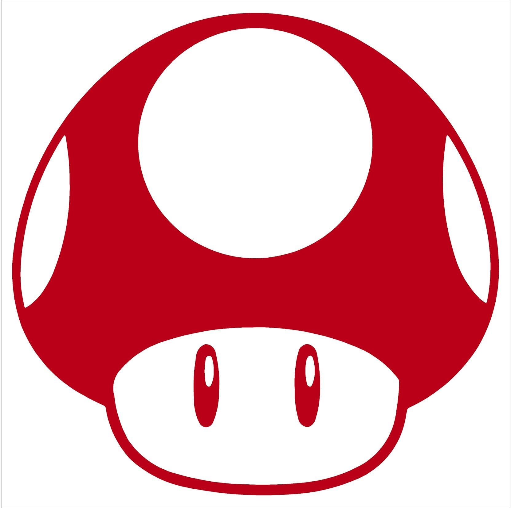 Crawford Graphix Mario Brothers 1up Mushroom Car Window Vinyl Decal Sticker 2 Pack (4", Red)
