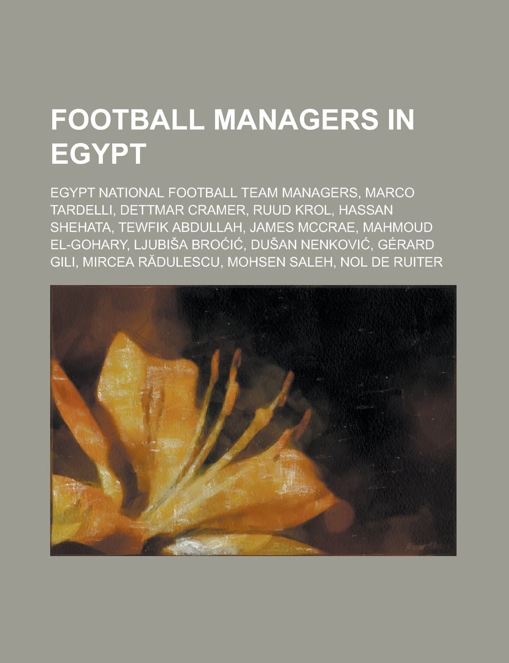 Football Managers in Egypt: Al Ahly Club Managers, Egypt National Football Team Managers, El-Ittihad Managers, El-Masry Managers