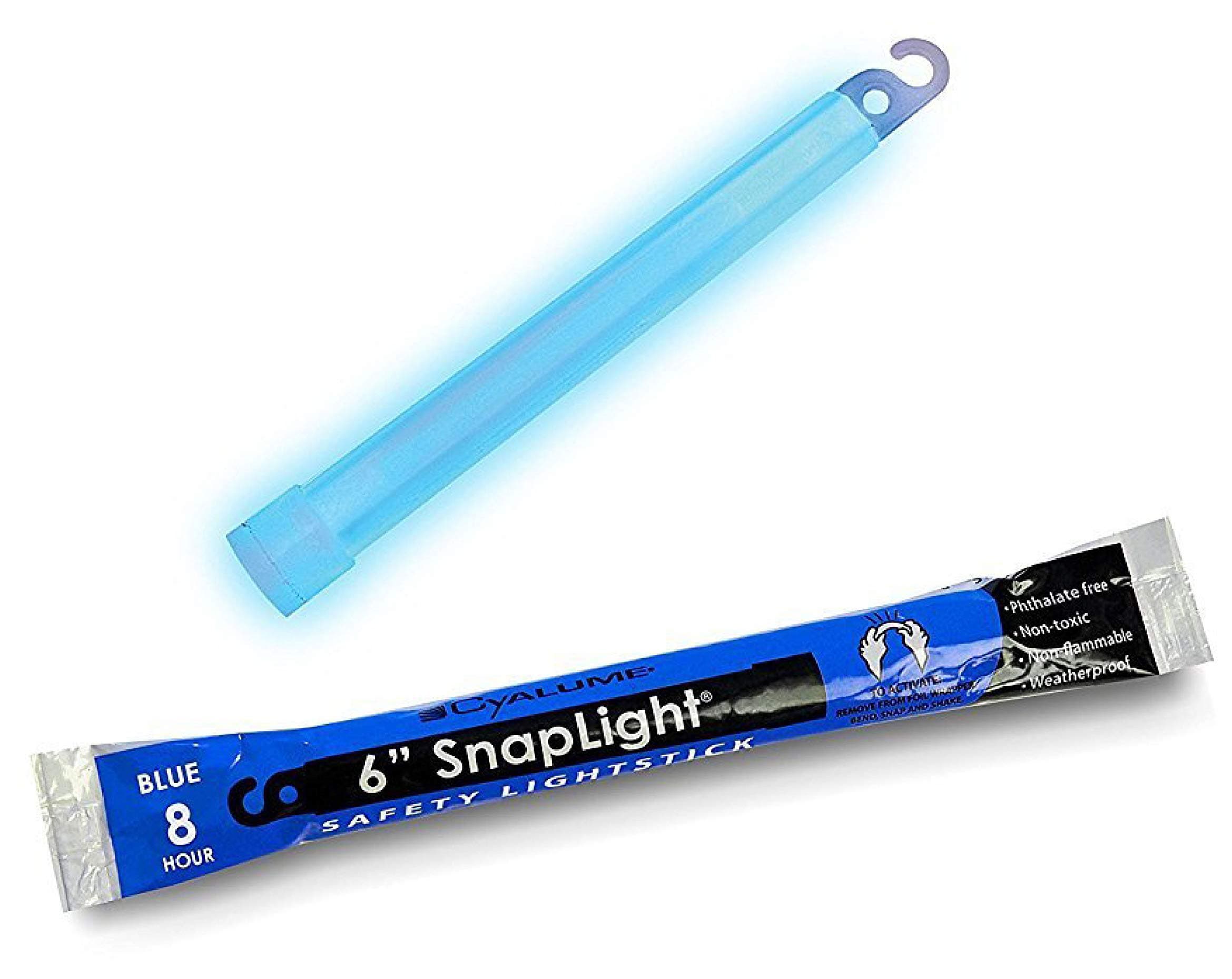 CyalumeSnapLight Blue Light Sticks - 6 Inch Industrial Grade, High Intensity Glow Sticks with 8 Hour Duration (Pack of 20)