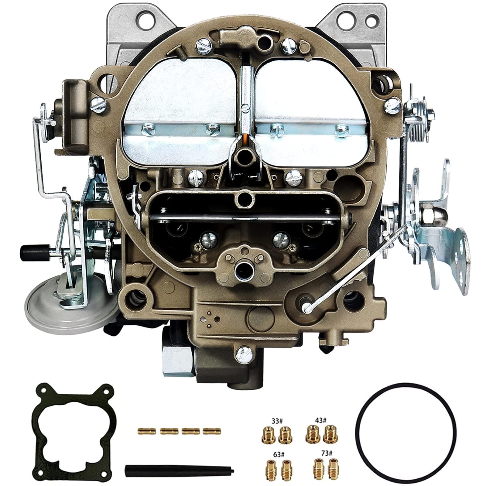 Rochester Quadrajet Carburetor 4 Barrel For Chevy 1966-1973 327 350 427 454 Engines Trucks and Cars, Replace 1975-1979 Corvettes 1901R 750 CFM 4BBL 4MV 1901-GG - Manual Divorced Choke Carb
