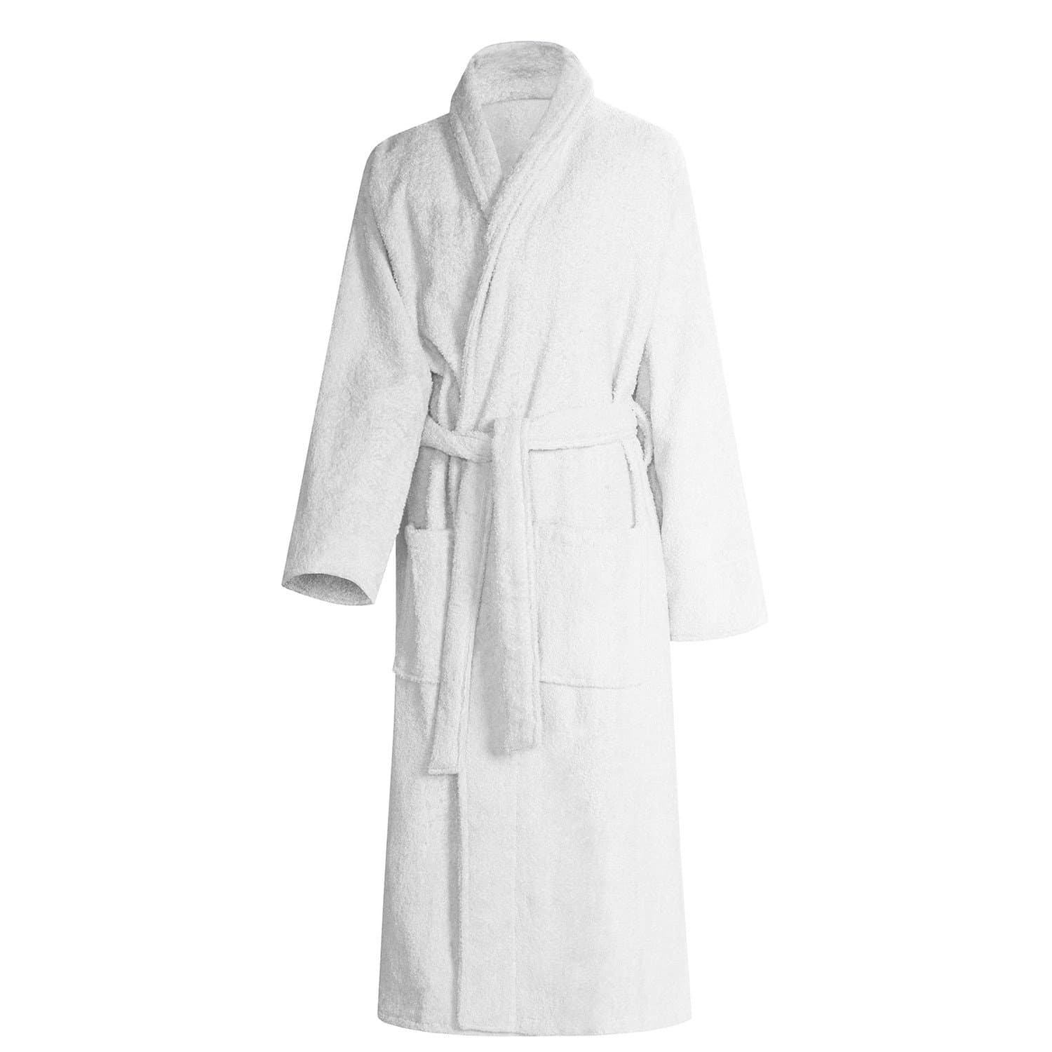 Shumaxx® Men's Ladies Bathrobe Dressing Gown Combed Egyptian Cotton Terry Towelling Shawl Collar Bath Robe