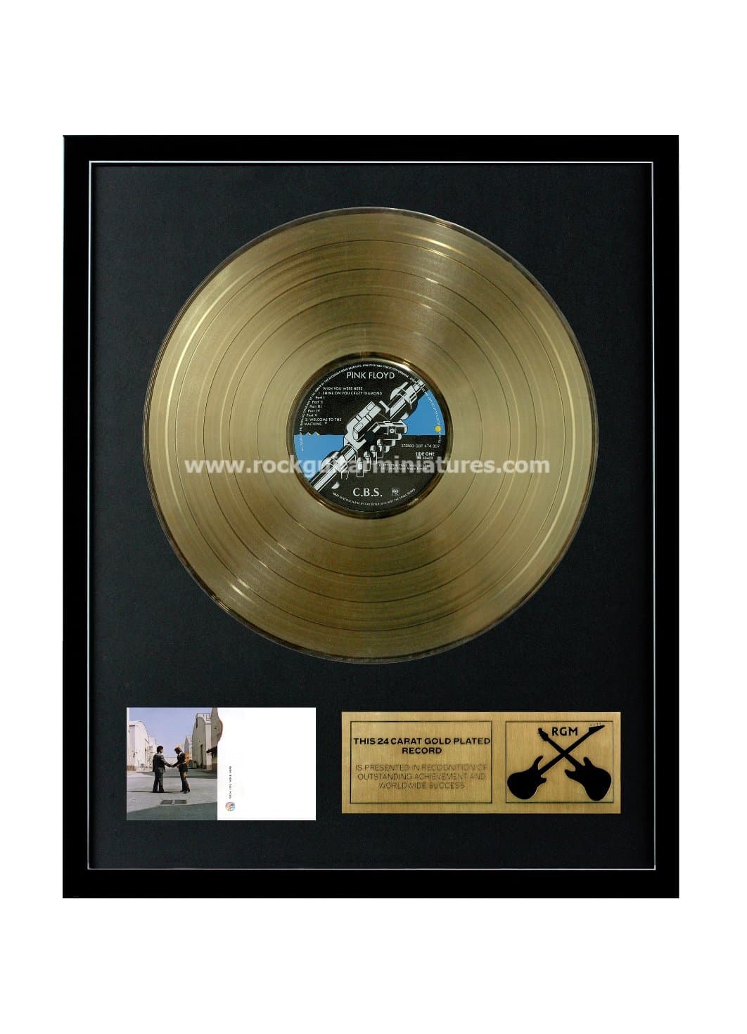 Rock Guitar Miniatures RGM1160 David Gilmour Wish You Were Here Gold Disc 24K Plated LP 12