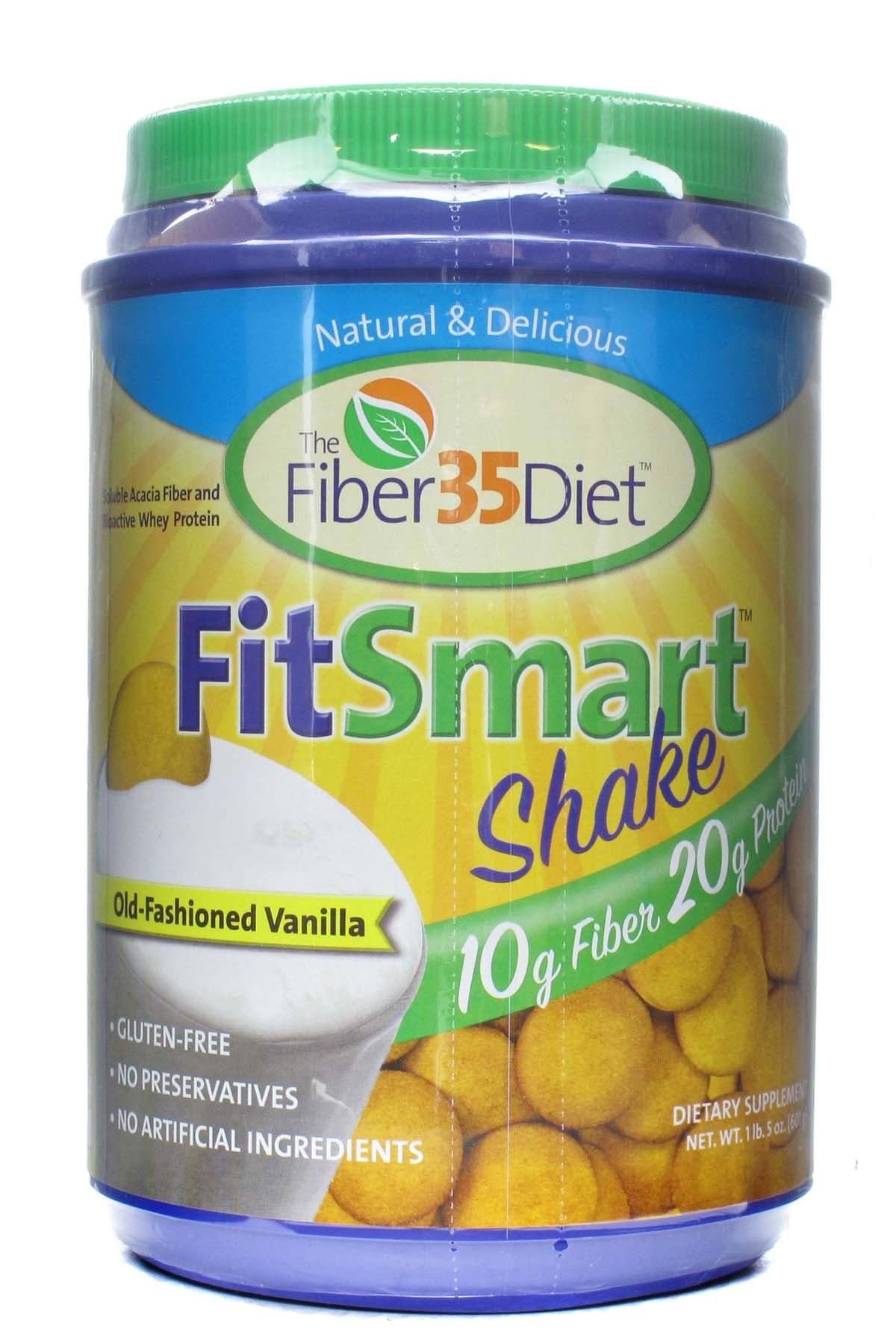 The Fiber35 Diet FitSmart Shakes, Vanilla- 1lb 5oz